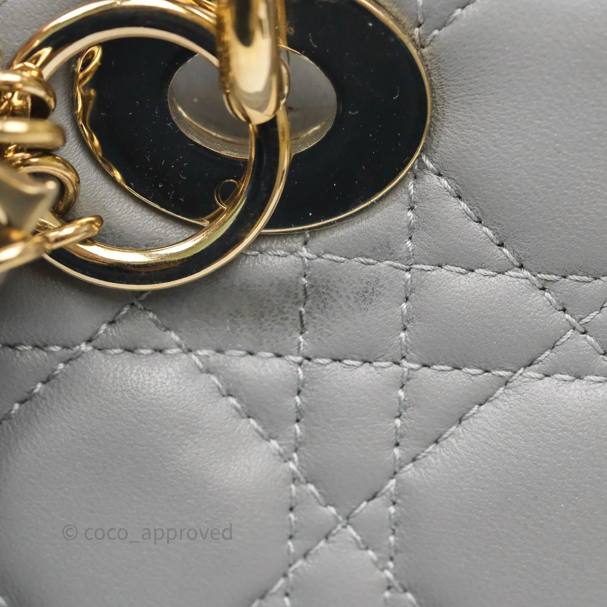 Dior Lady Dior My ABCDior Grey Lambskin Cannage
