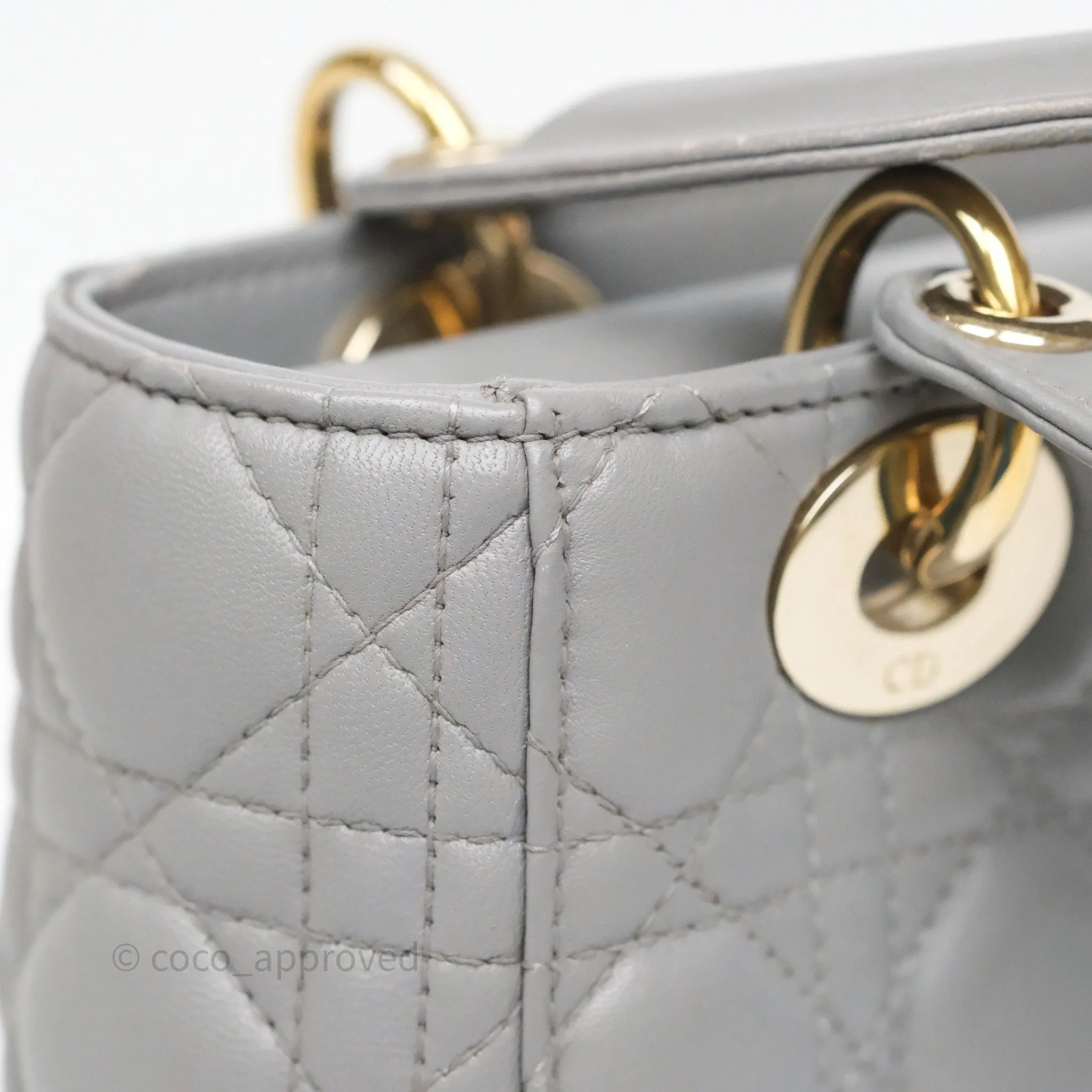 Dior Lady Dior My ABCDior Grey Lambskin Cannage