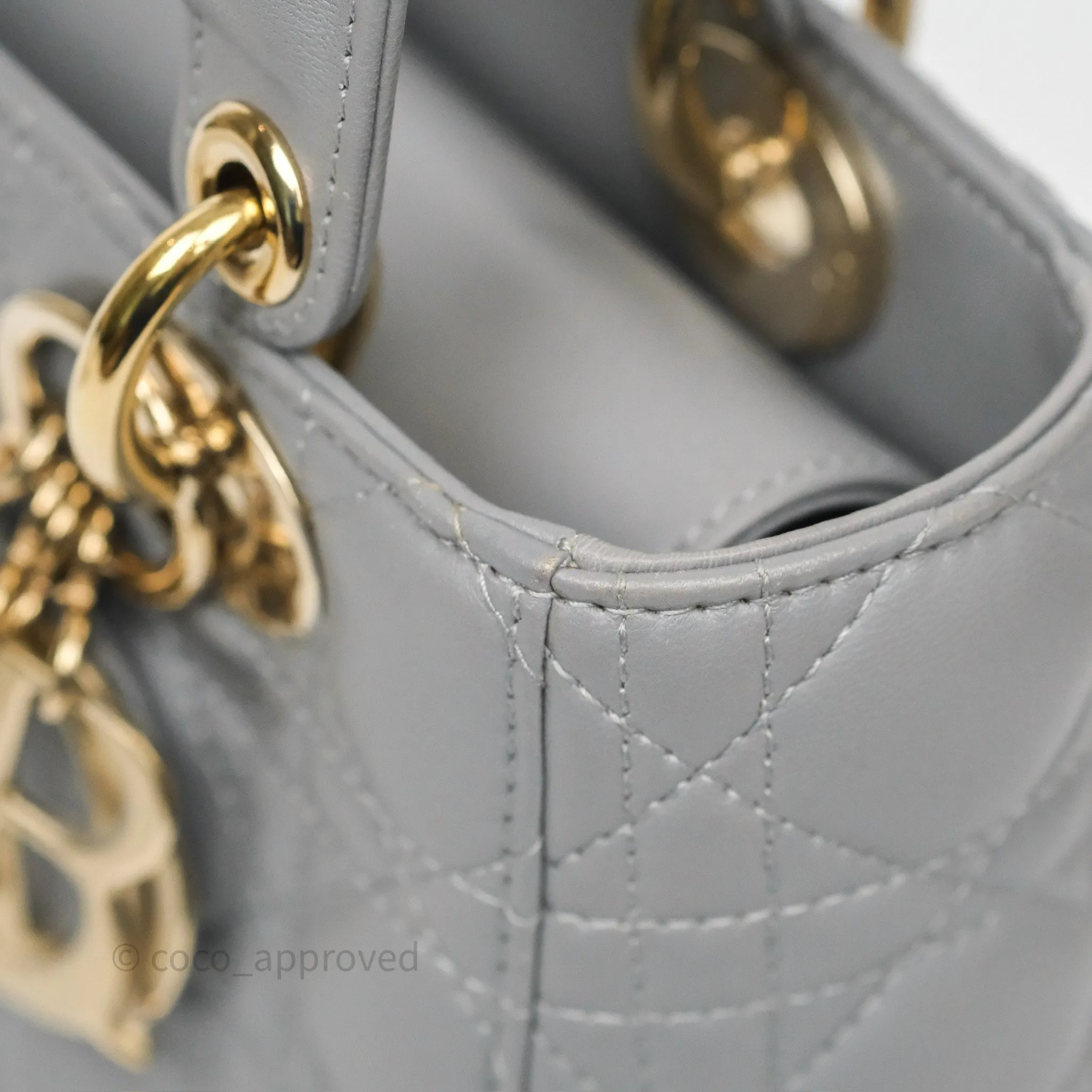 Dior Lady Dior My ABCDior Grey Lambskin Cannage