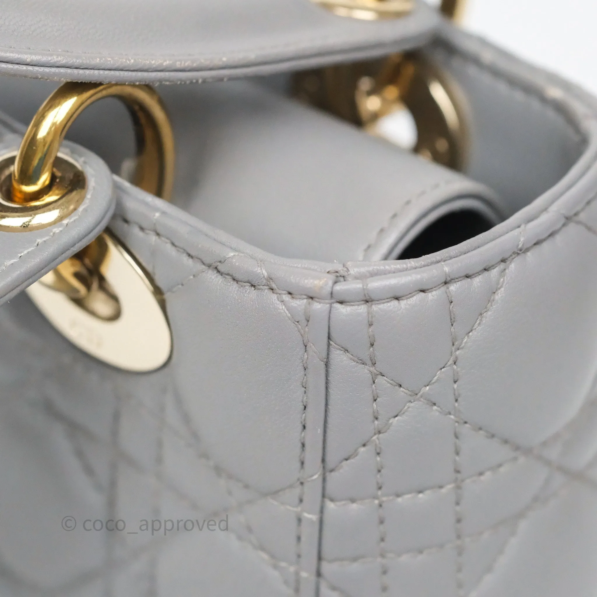 Dior Lady Dior My ABCDior Grey Lambskin Cannage