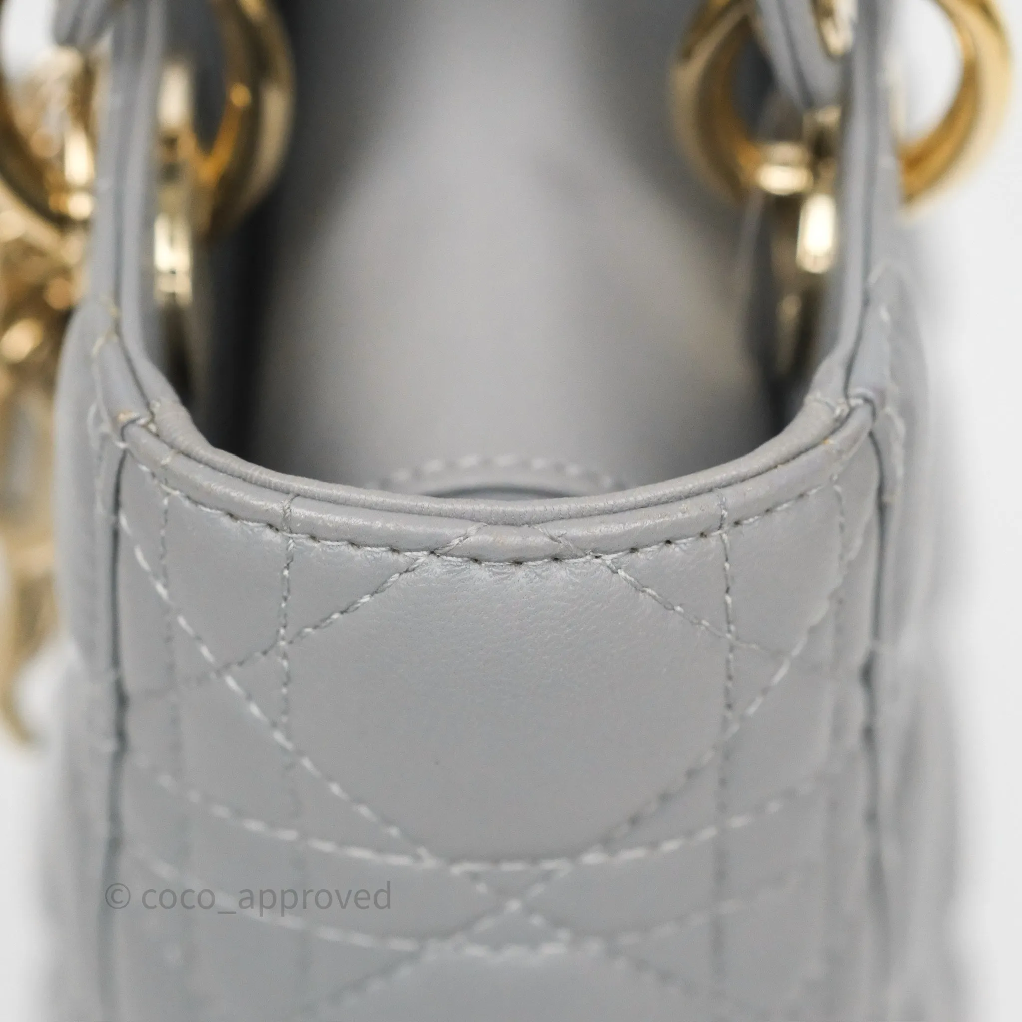 Dior Lady Dior My ABCDior Grey Lambskin Cannage
