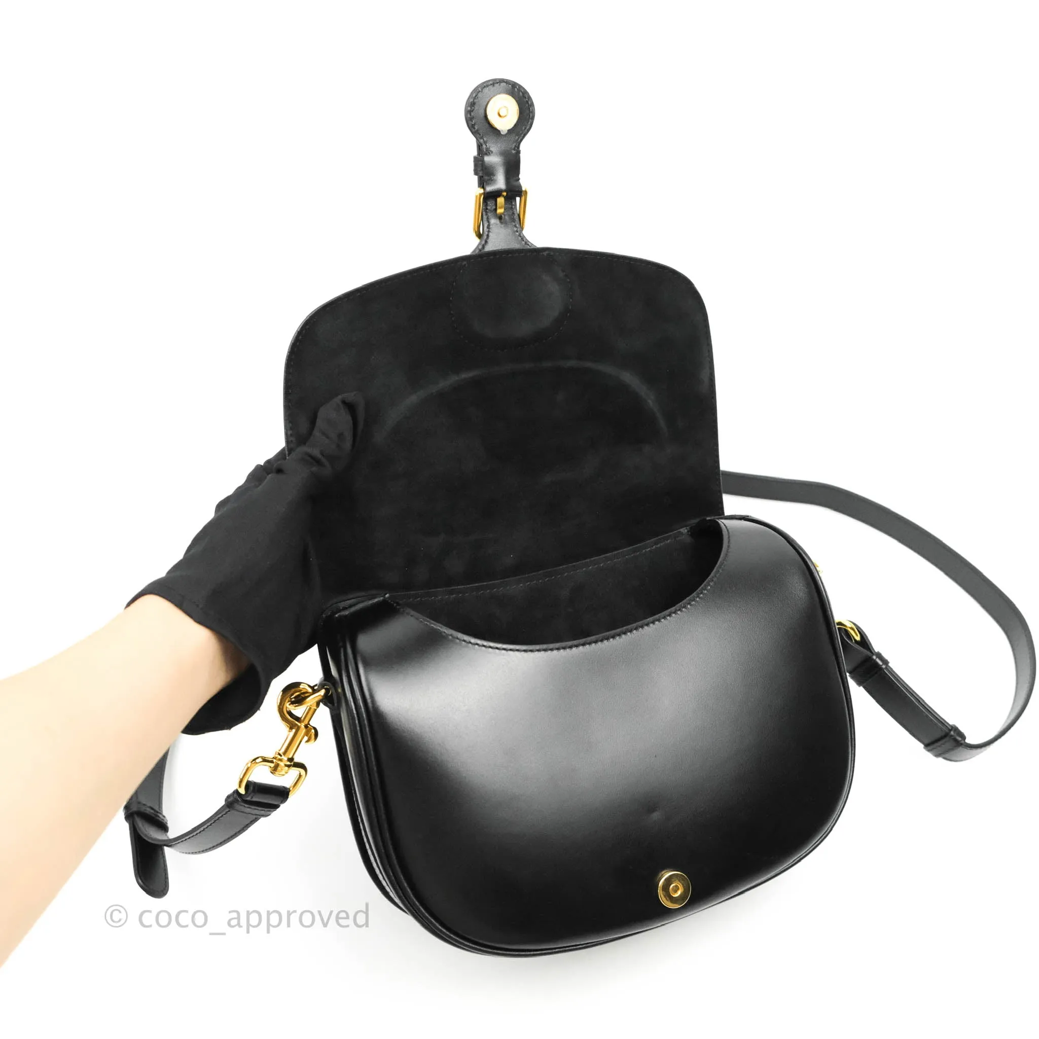 Dior Medium Bobby Bag Black Calfskin Gold Hardware