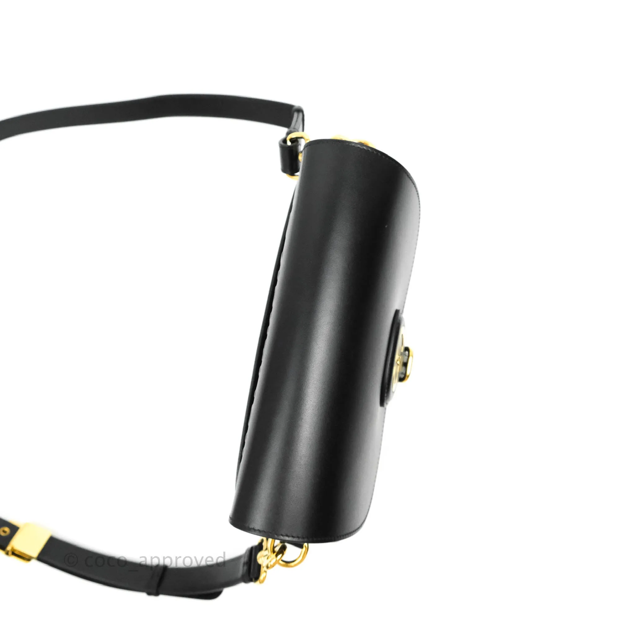 Dior Medium Bobby Bag Black Calfskin Gold Hardware