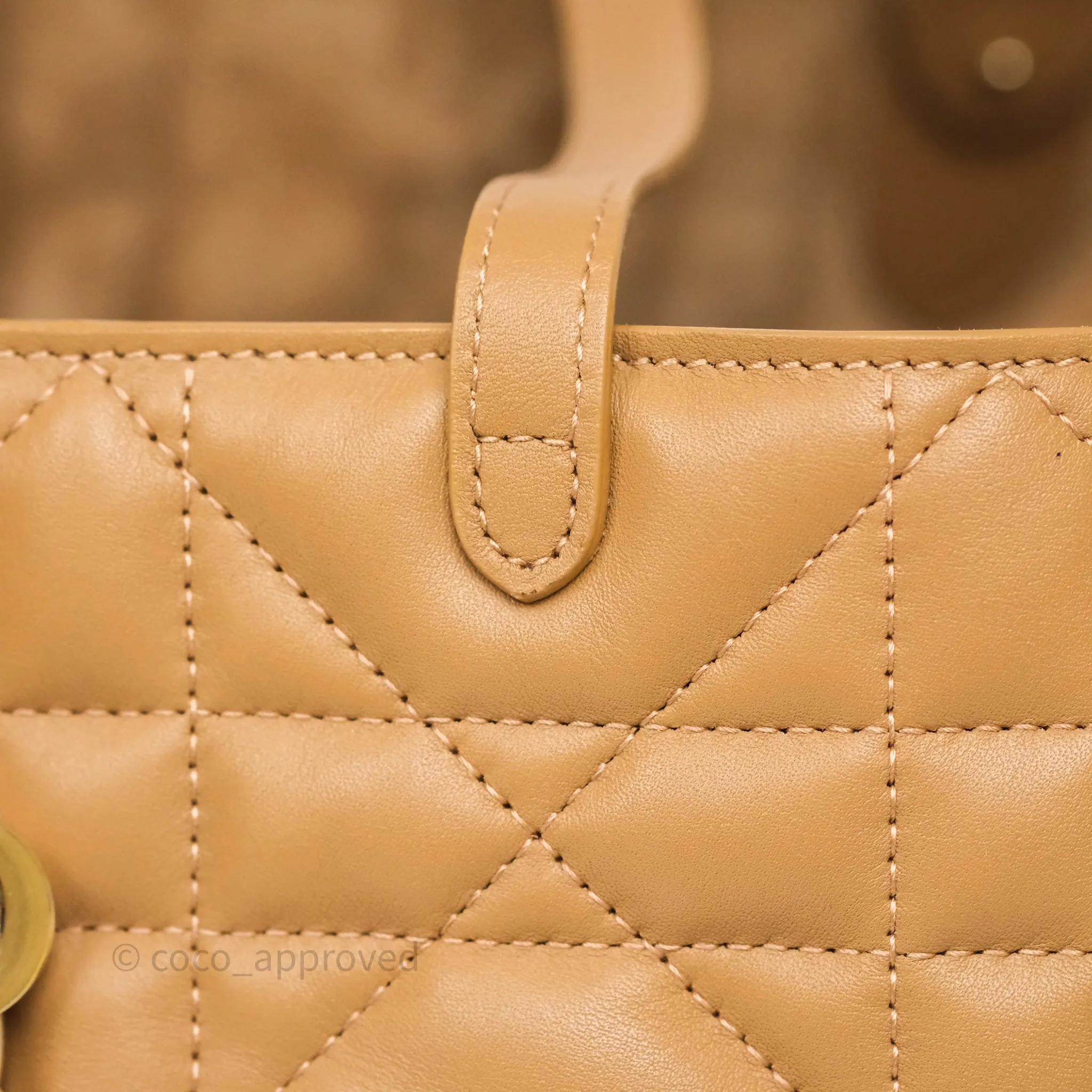 Dior Medium Dior Toujours Bag Tan Beige Macrocannage Calfskin