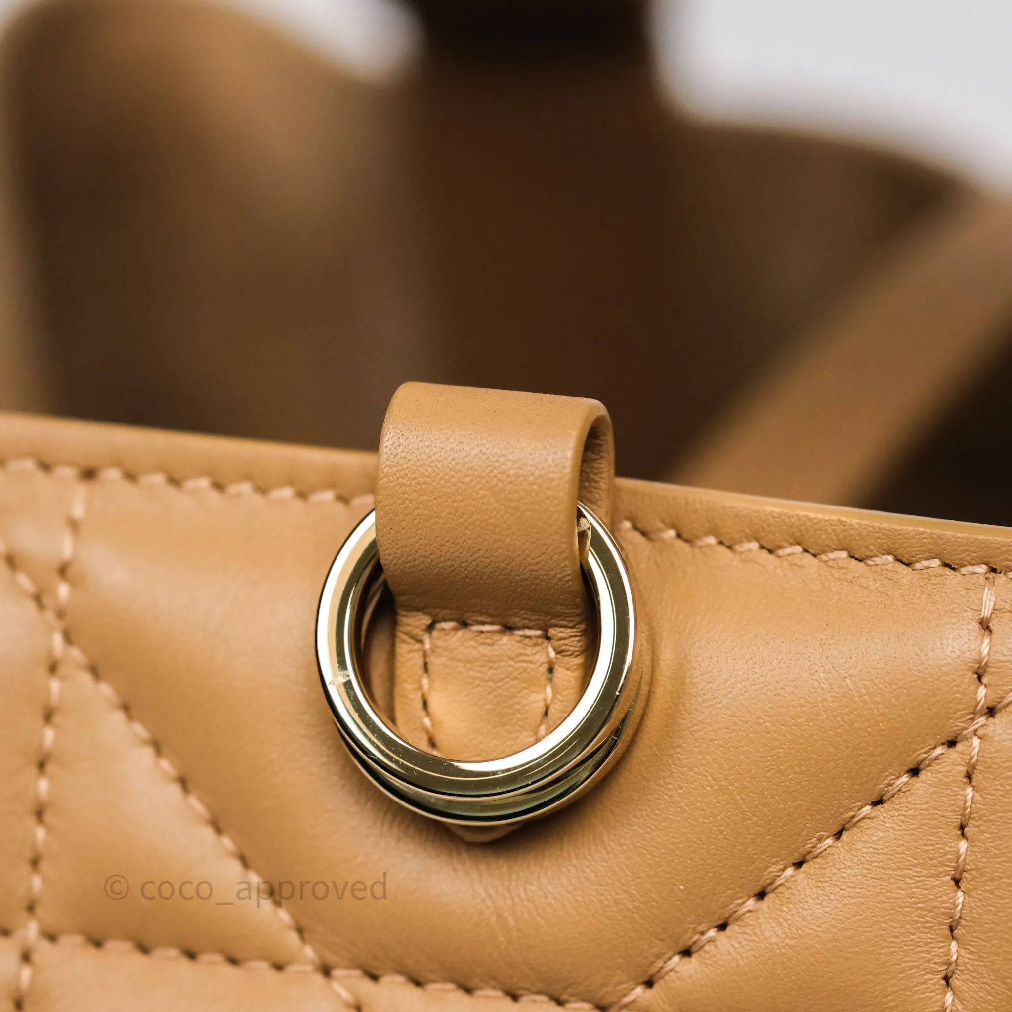 Dior Medium Dior Toujours Bag Tan Beige Macrocannage Calfskin