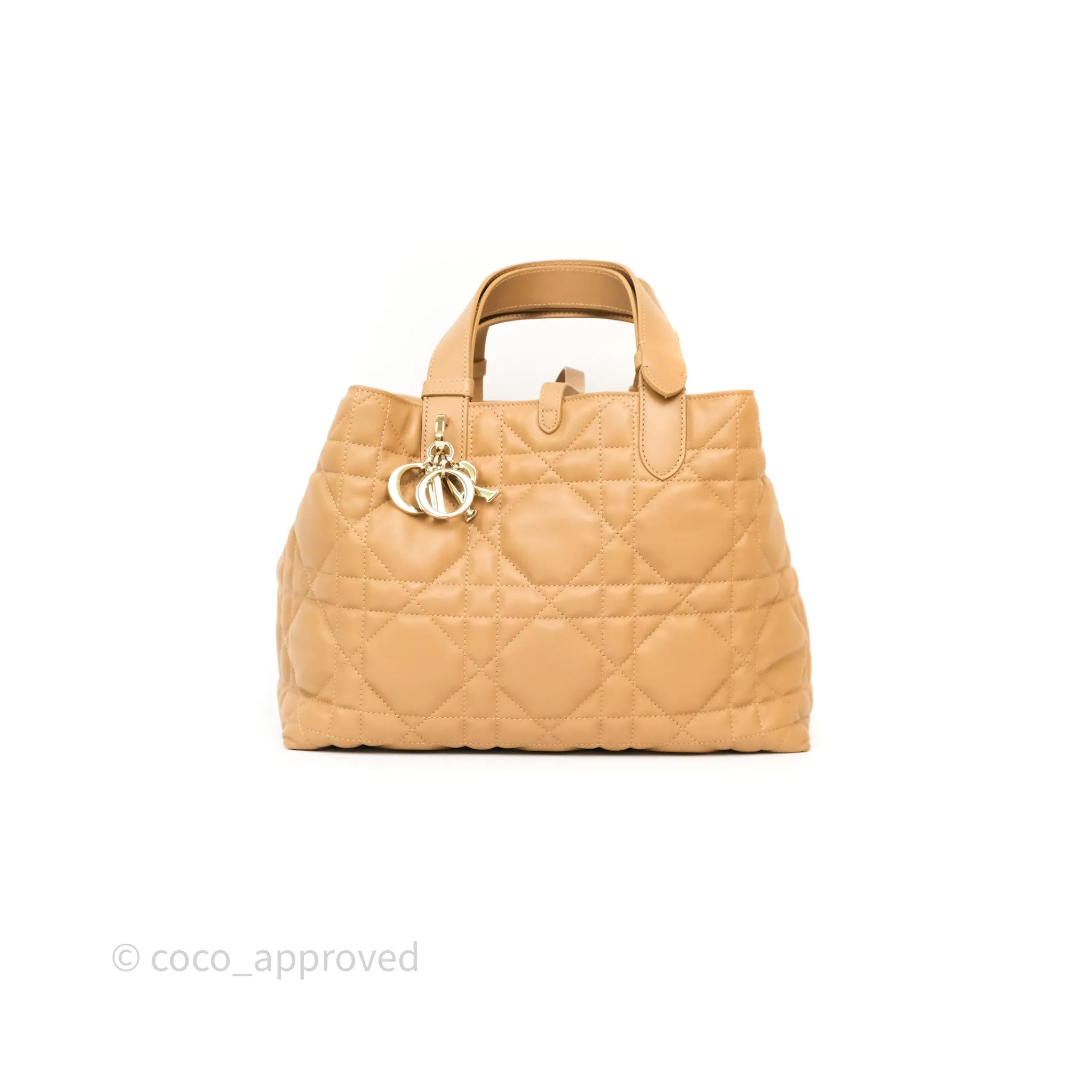 Dior Medium Dior Toujours Bag Tan Beige Macrocannage Calfskin