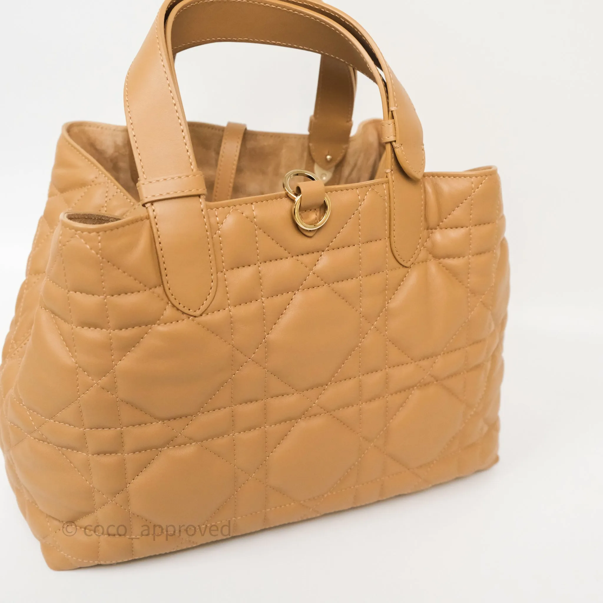 Dior Medium Dior Toujours Bag Tan Beige Macrocannage Calfskin