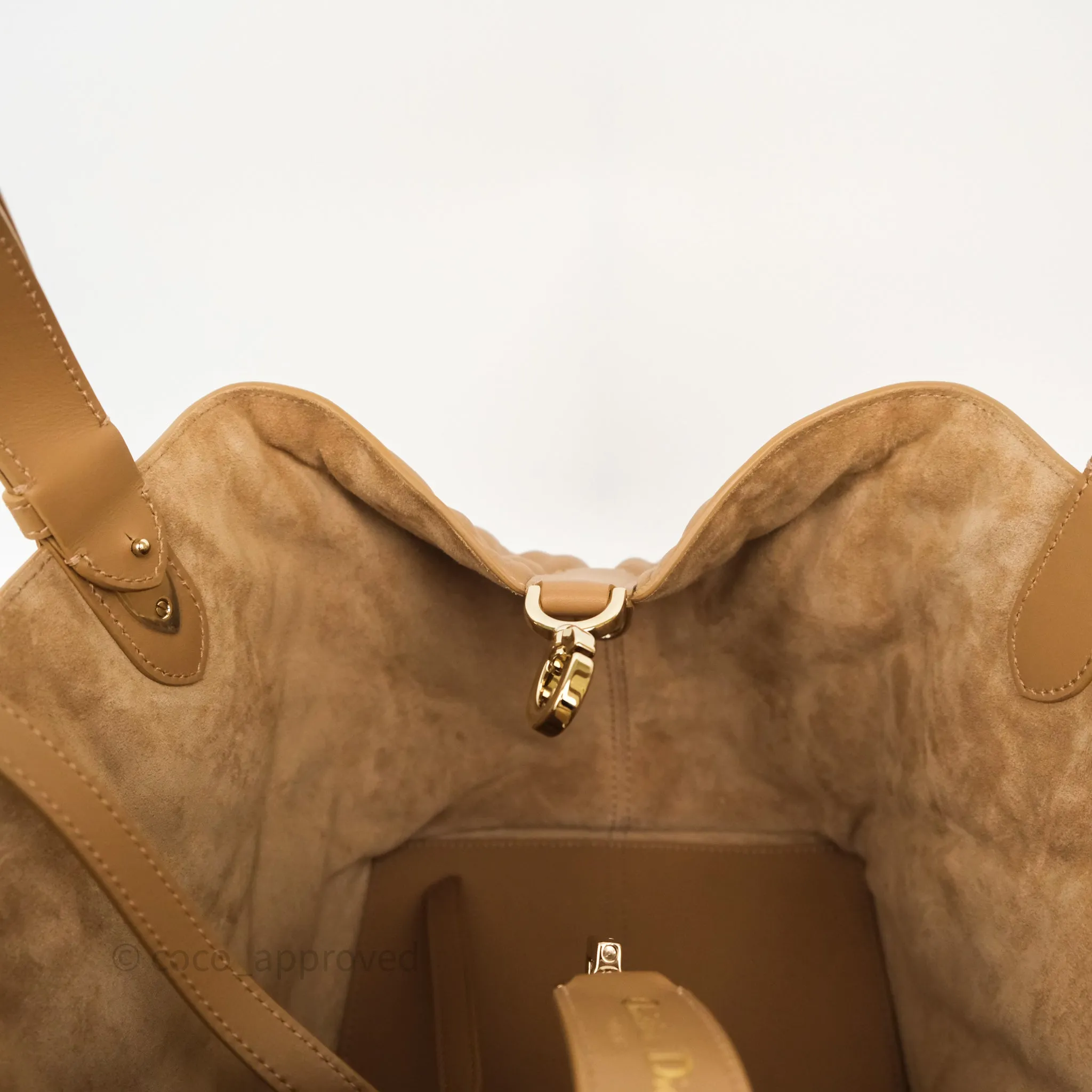 Dior Medium Dior Toujours Bag Tan Beige Macrocannage Calfskin