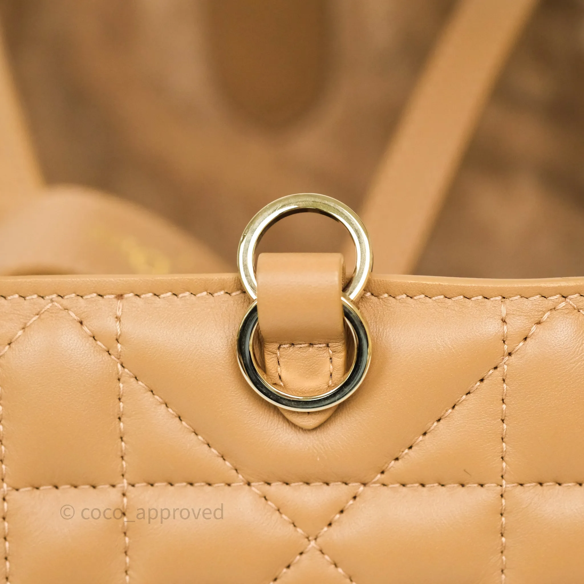 Dior Medium Dior Toujours Bag Tan Beige Macrocannage Calfskin