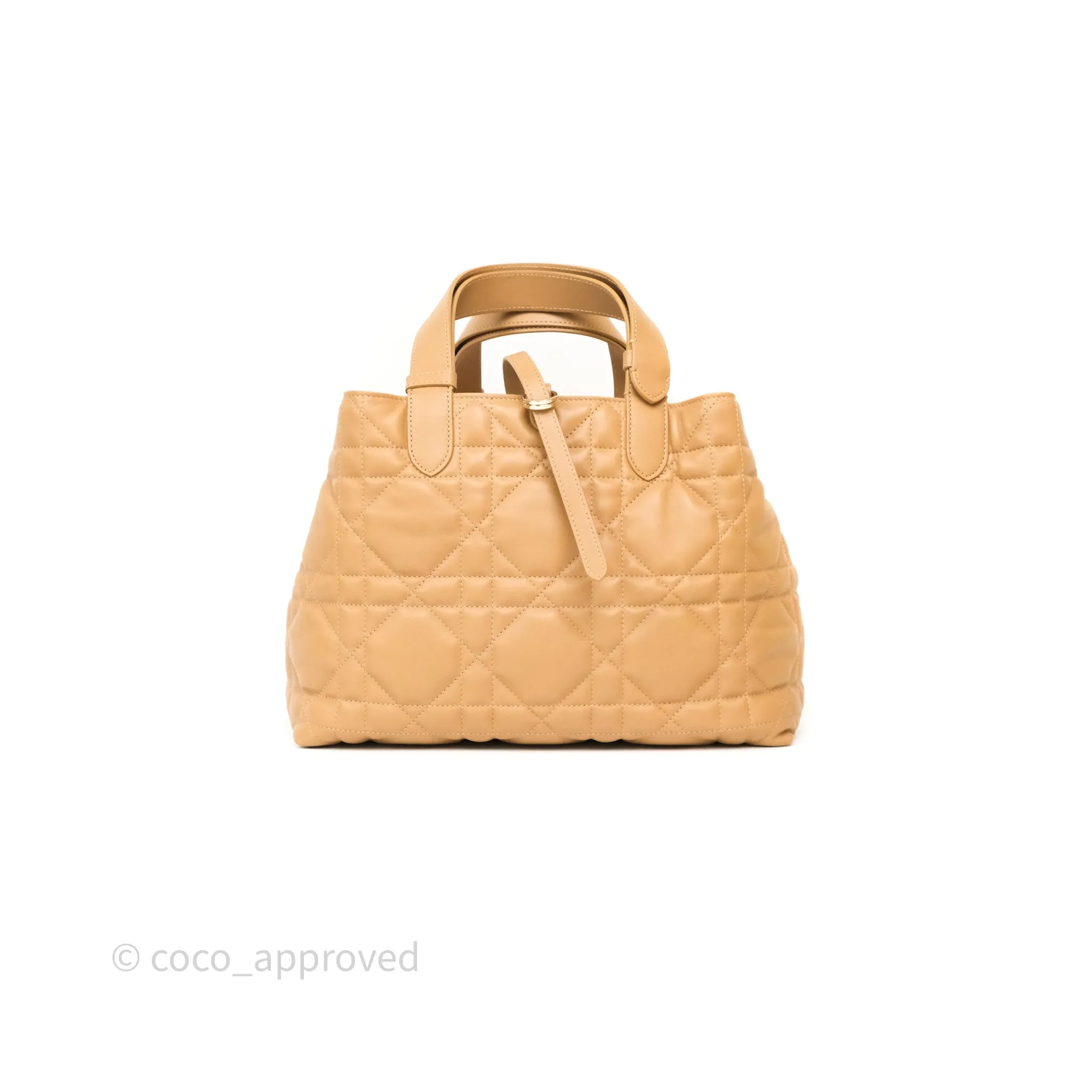 Dior Medium Dior Toujours Bag Tan Beige Macrocannage Calfskin