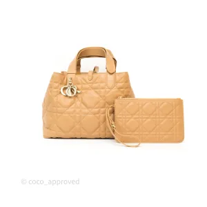 Dior Medium Dior Toujours Bag Tan Beige Macrocannage Calfskin