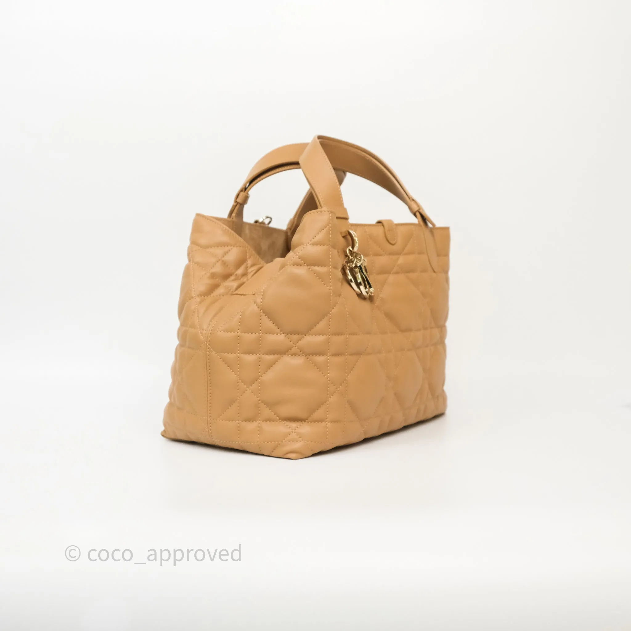 Dior Medium Dior Toujours Bag Tan Beige Macrocannage Calfskin