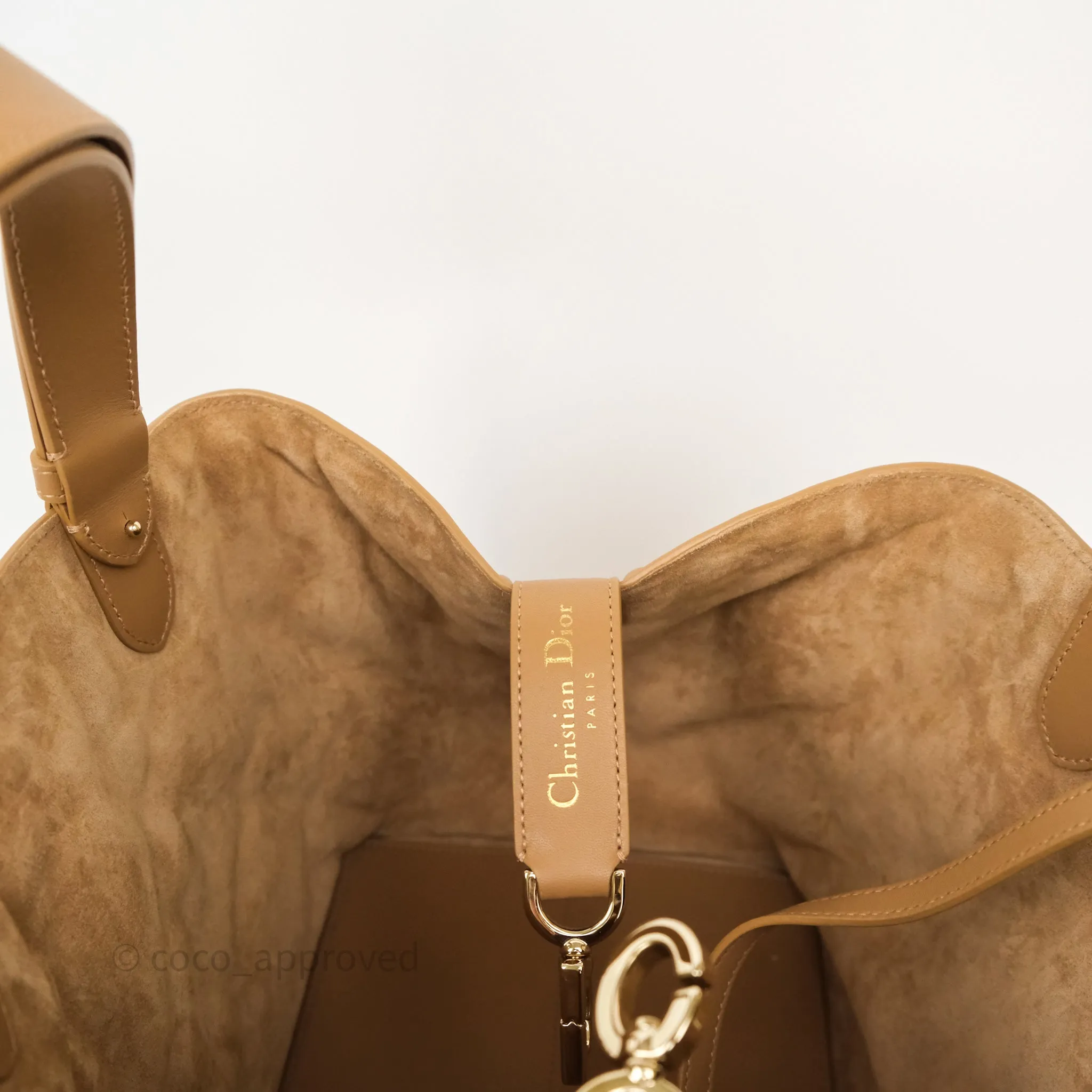 Dior Medium Dior Toujours Bag Tan Beige Macrocannage Calfskin