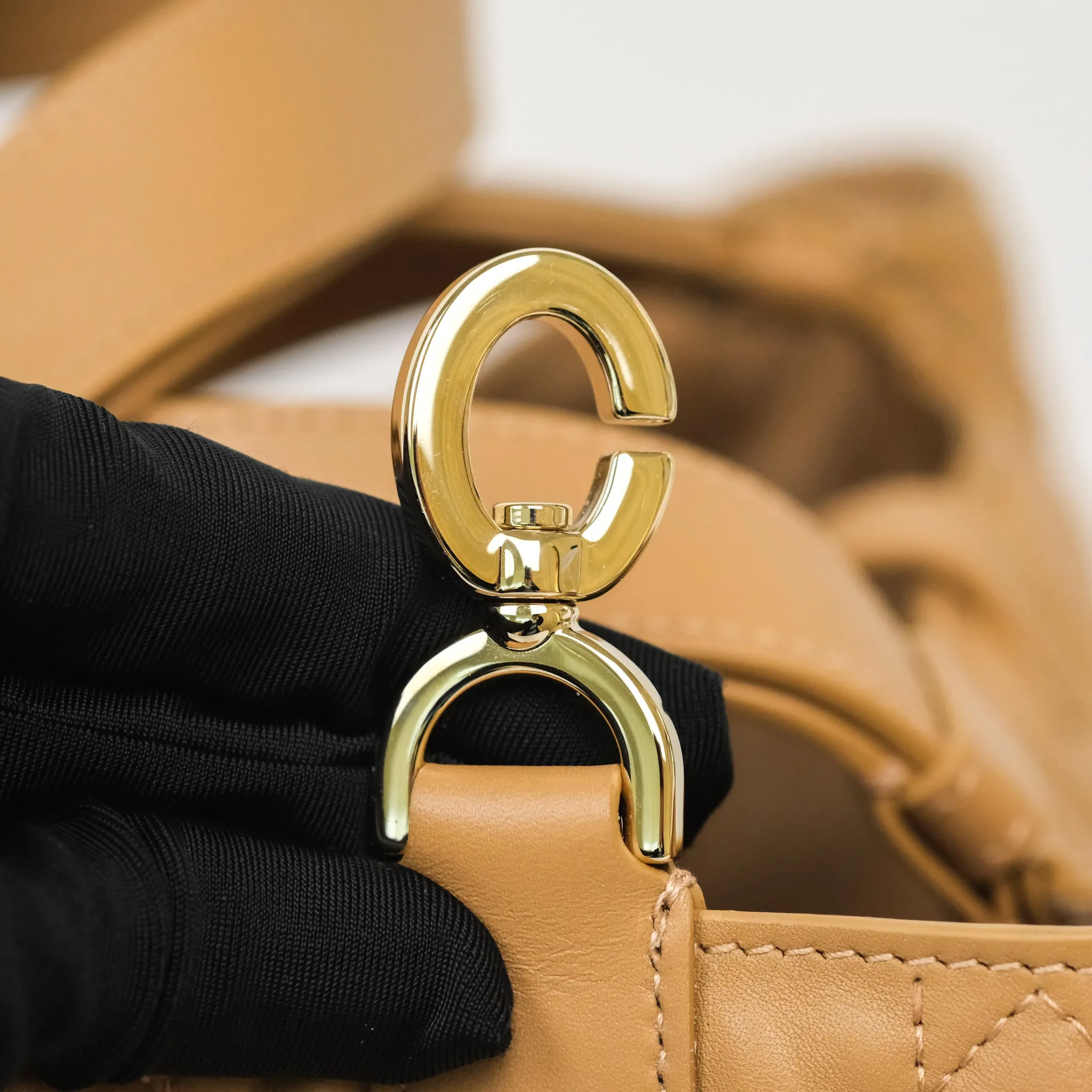 Dior Medium Dior Toujours Bag Tan Beige Macrocannage Calfskin
