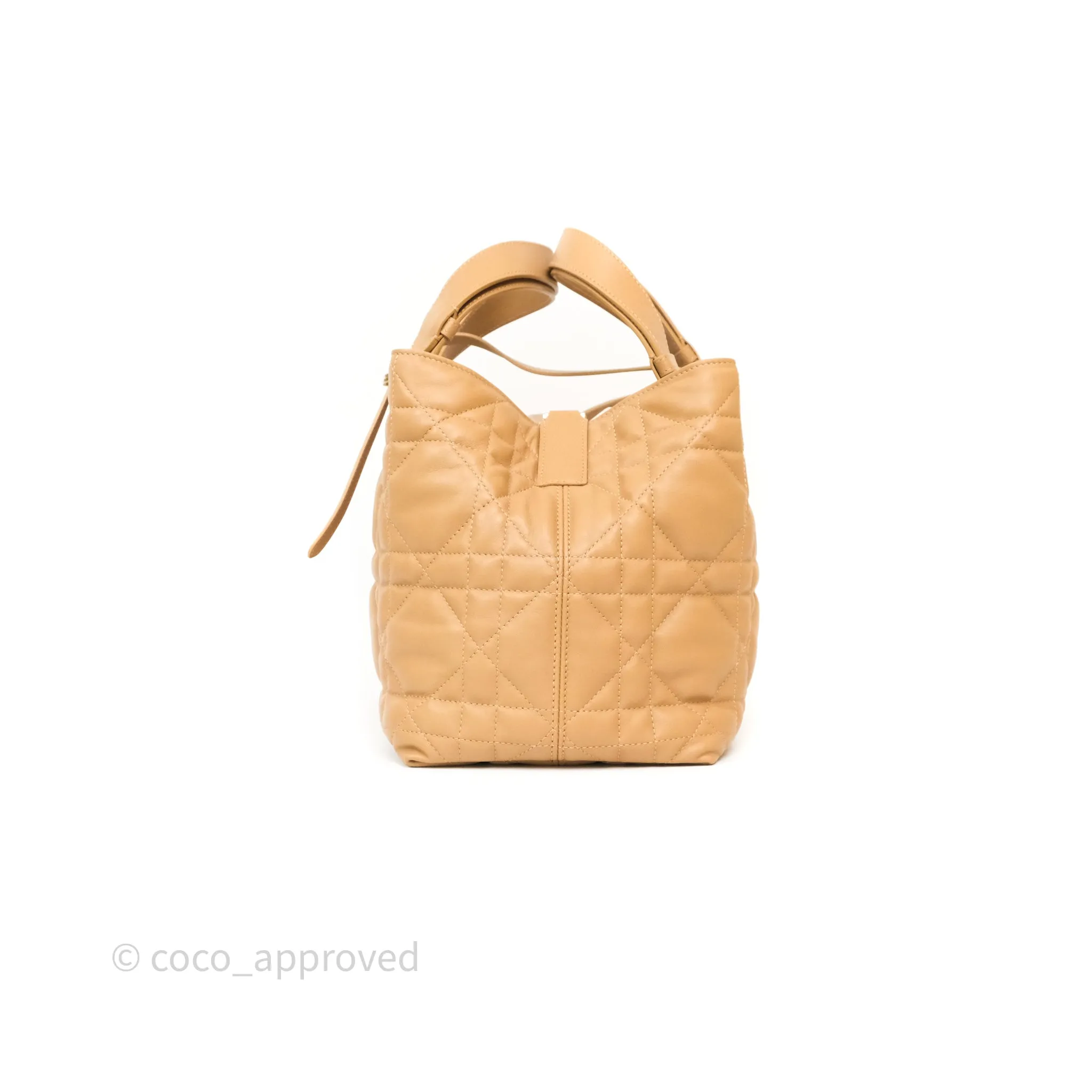 Dior Medium Dior Toujours Bag Tan Beige Macrocannage Calfskin