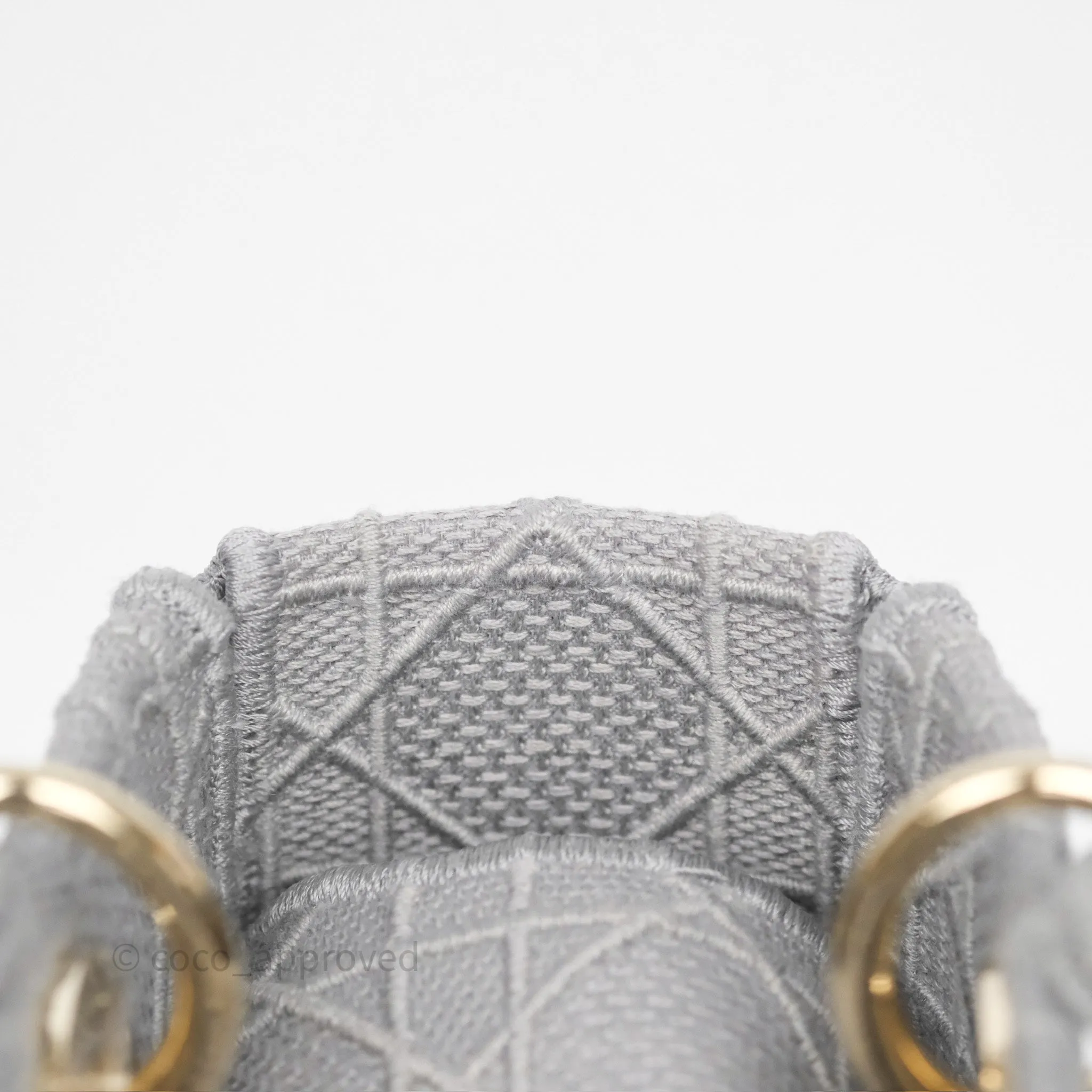 Dior Medium Lady D-Lite Bag Gray Cannage Embroidery Gold Hardware