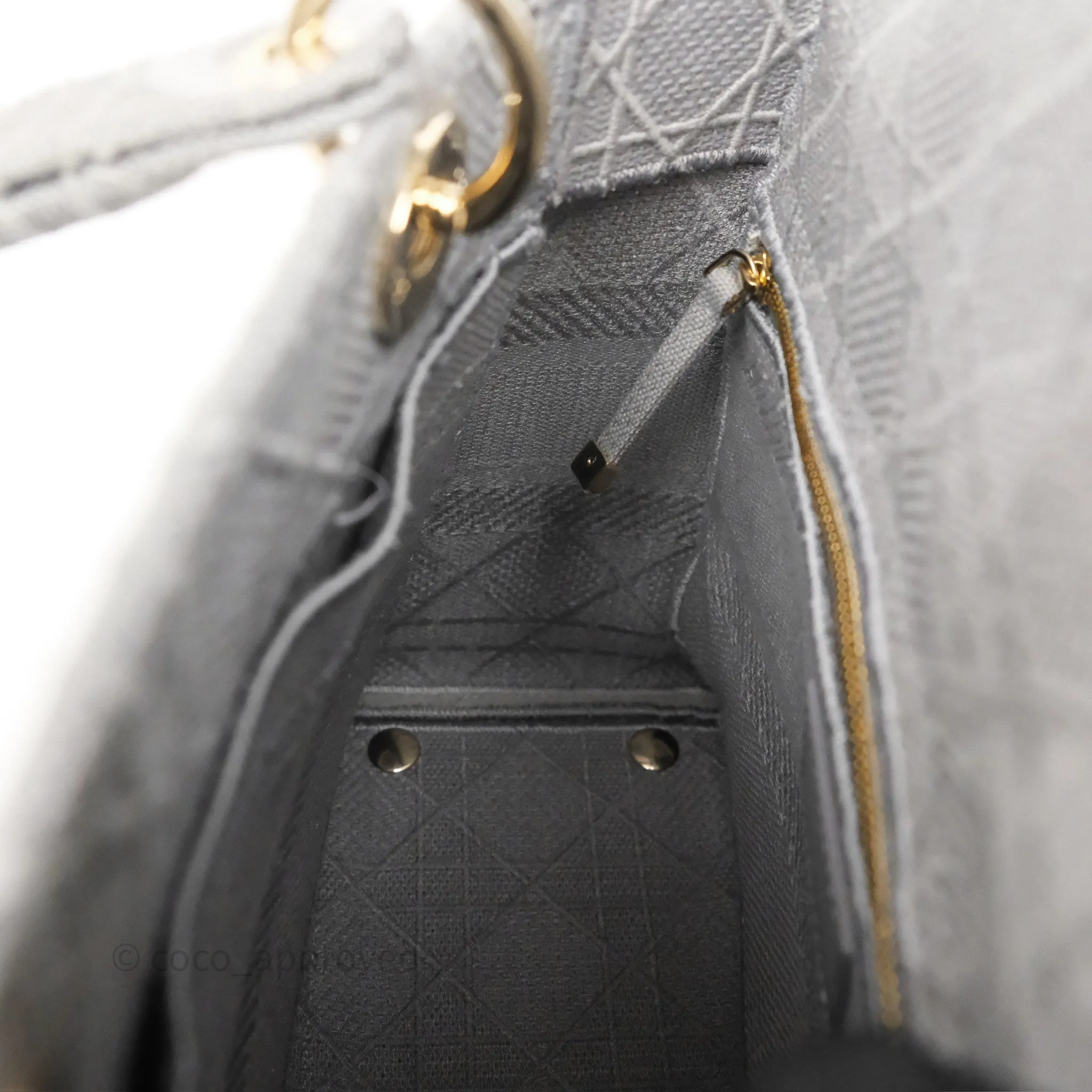 Dior Medium Lady D-Lite Bag Gray Cannage Embroidery Gold Hardware