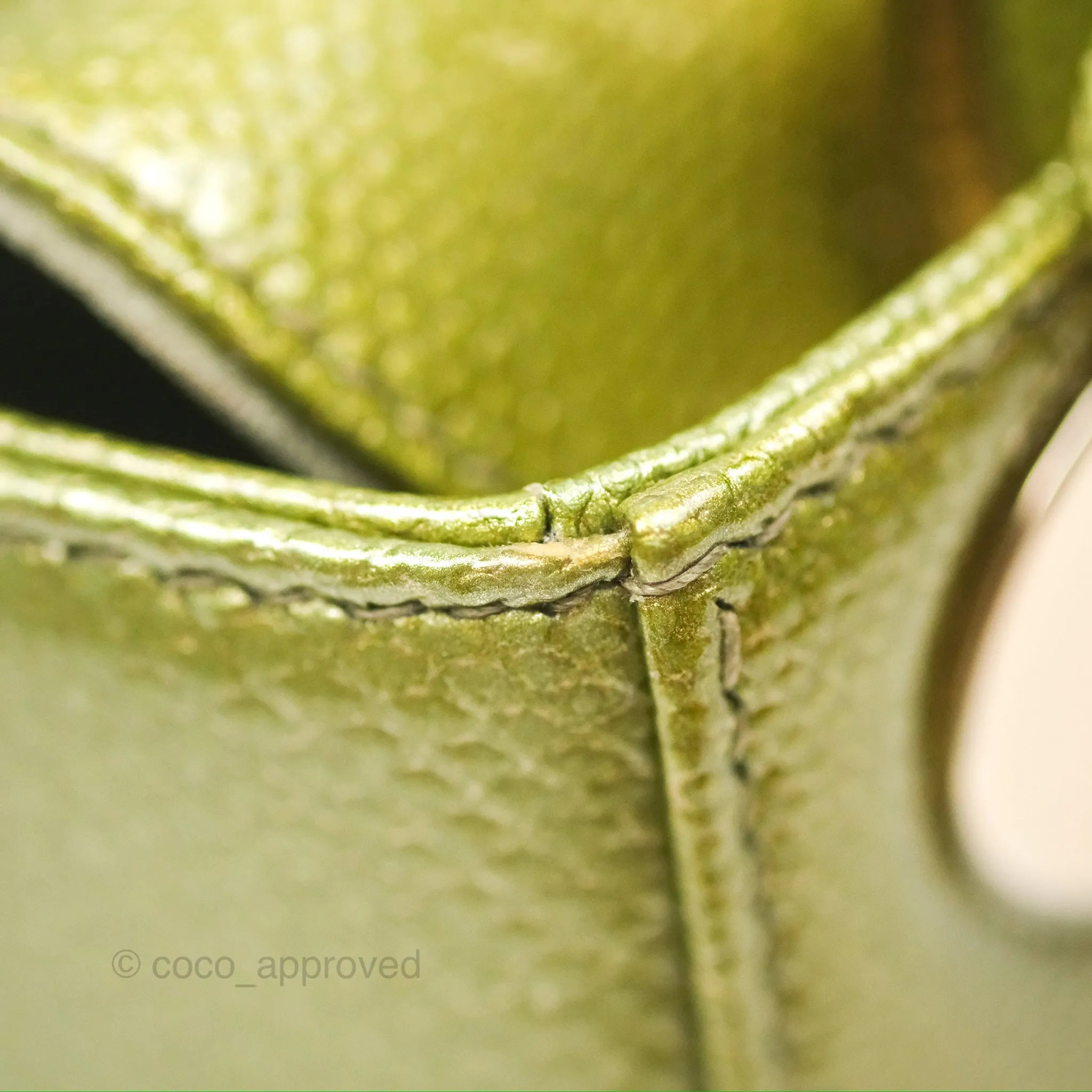 Dior Mini Lady Dior Green Metallic Lizard Gold Hardware