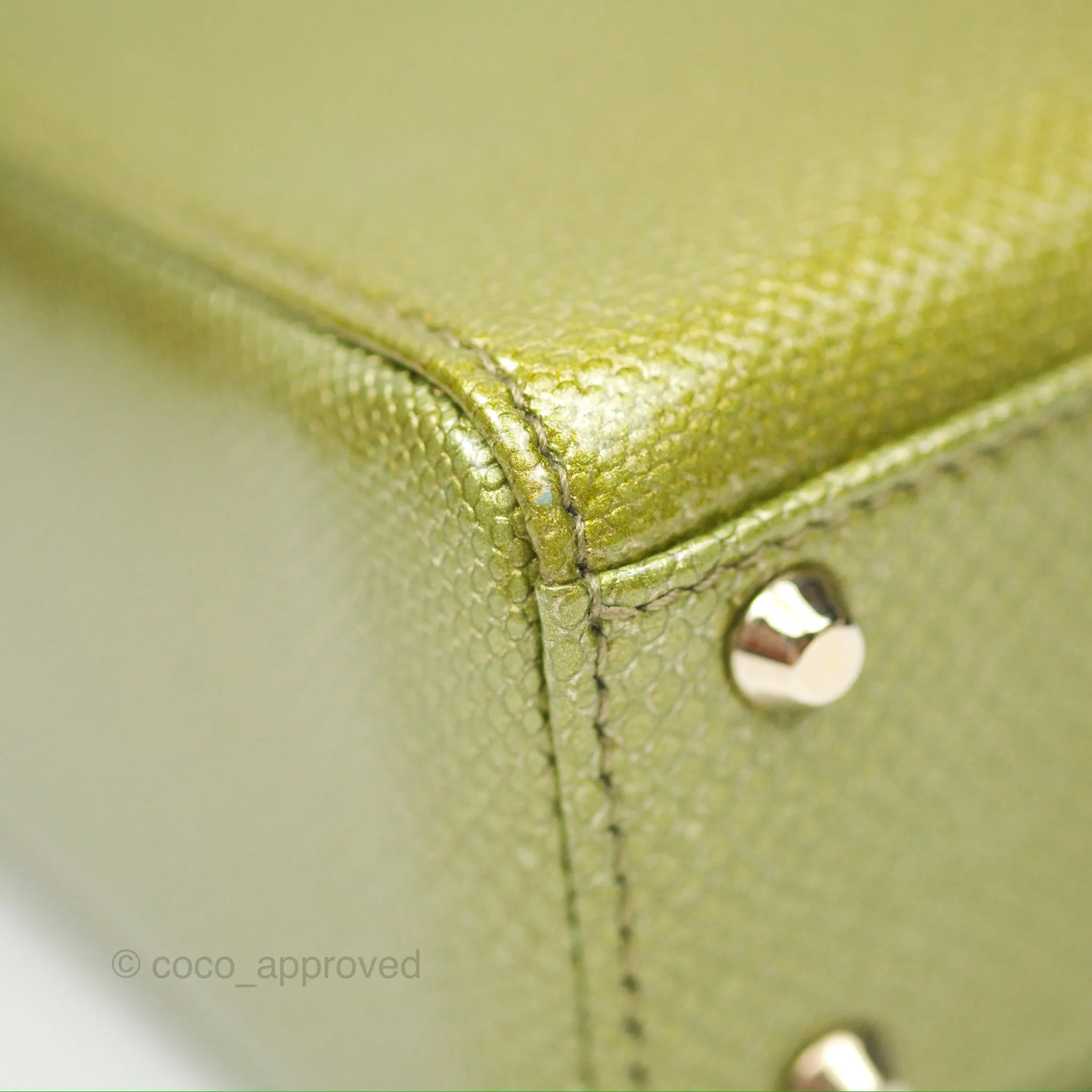 Dior Mini Lady Dior Green Metallic Lizard Gold Hardware