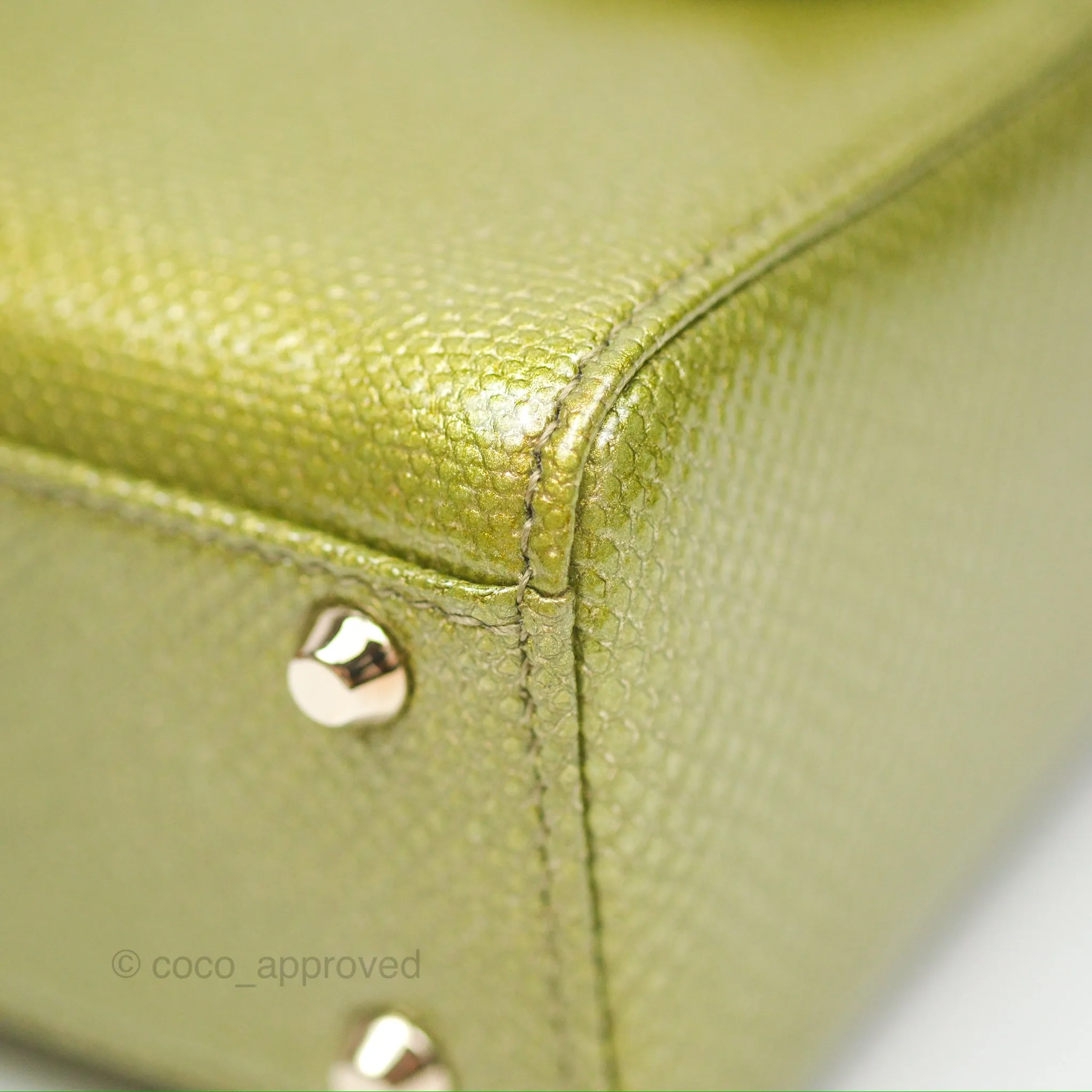 Dior Mini Lady Dior Green Metallic Lizard Gold Hardware