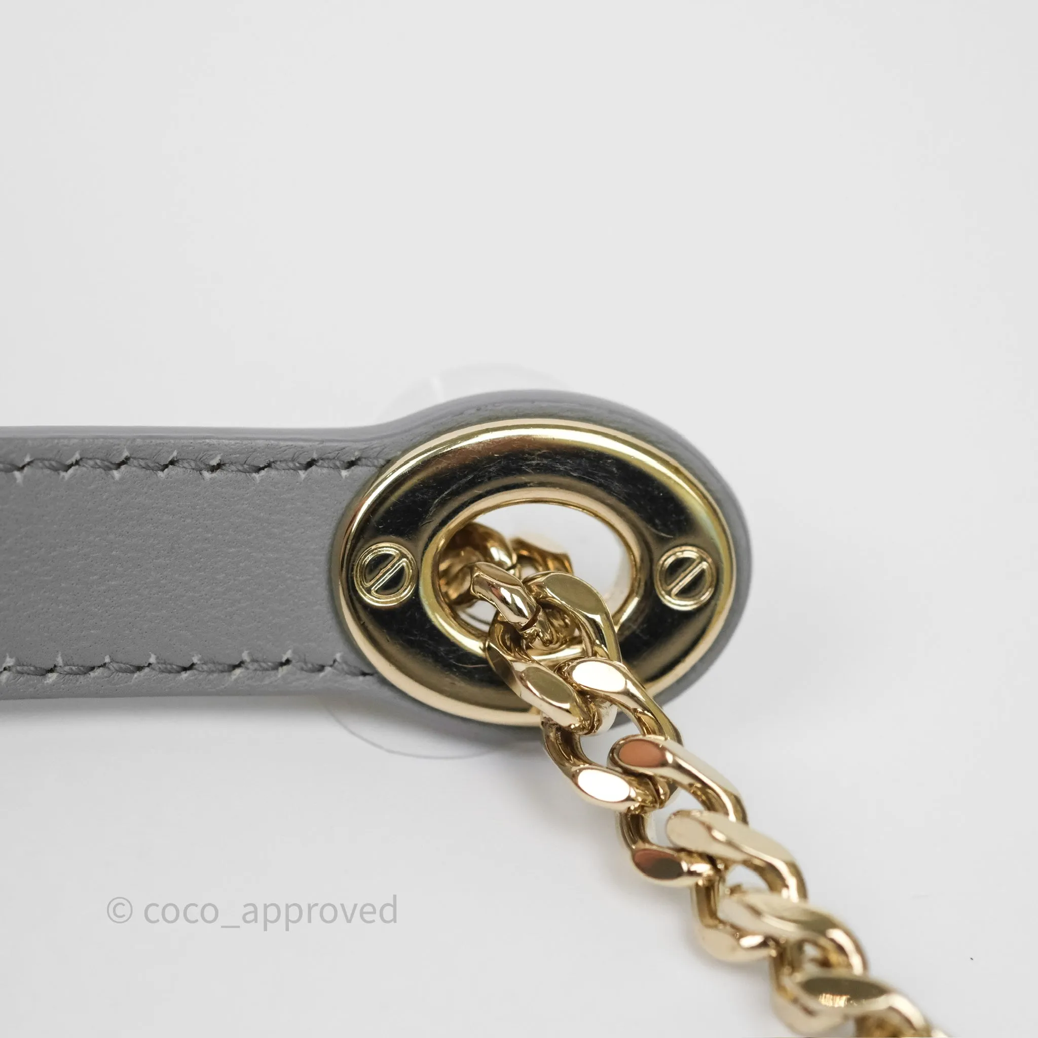 Dior Mini Lady Dior Grey Velvet Cannage Crystal Charms Gold Hardware