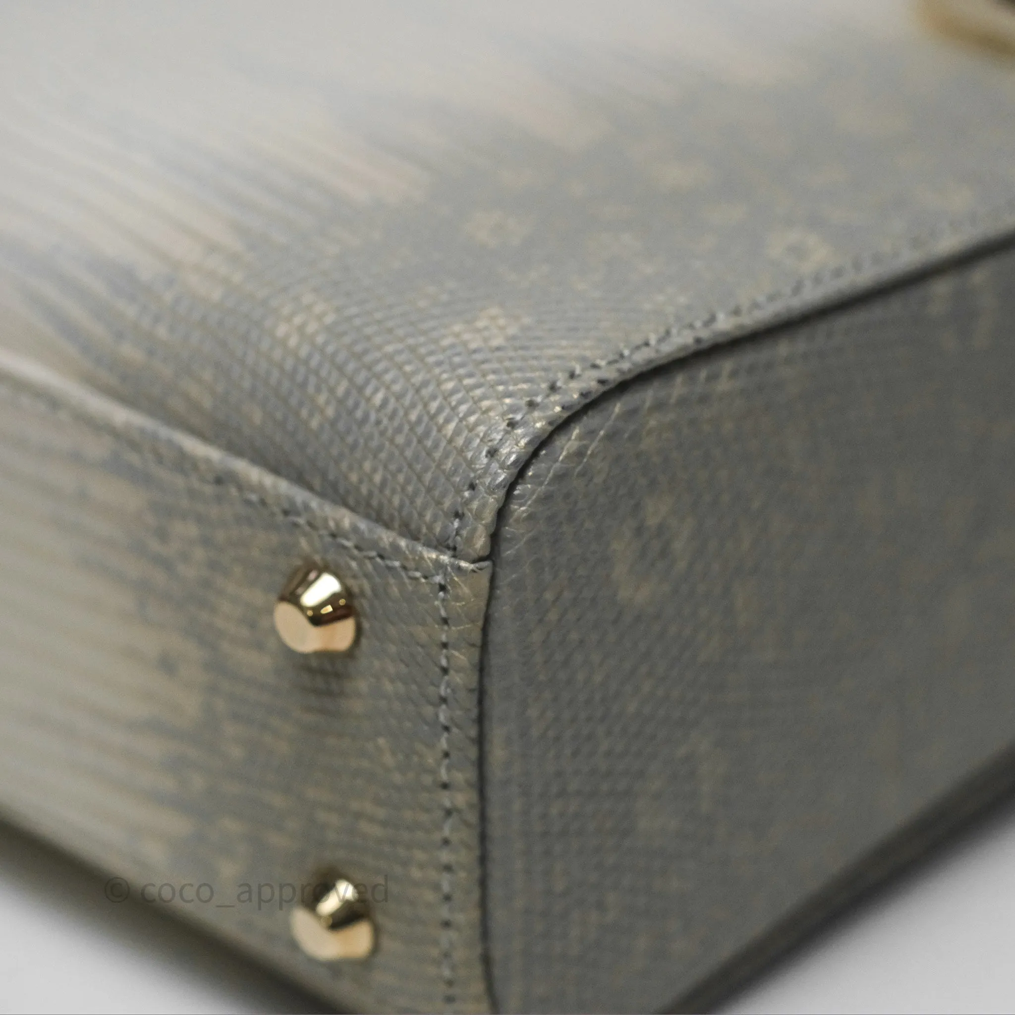 Dior Mini Lady Dior Ombre Grey White Lizard Gold Hardware