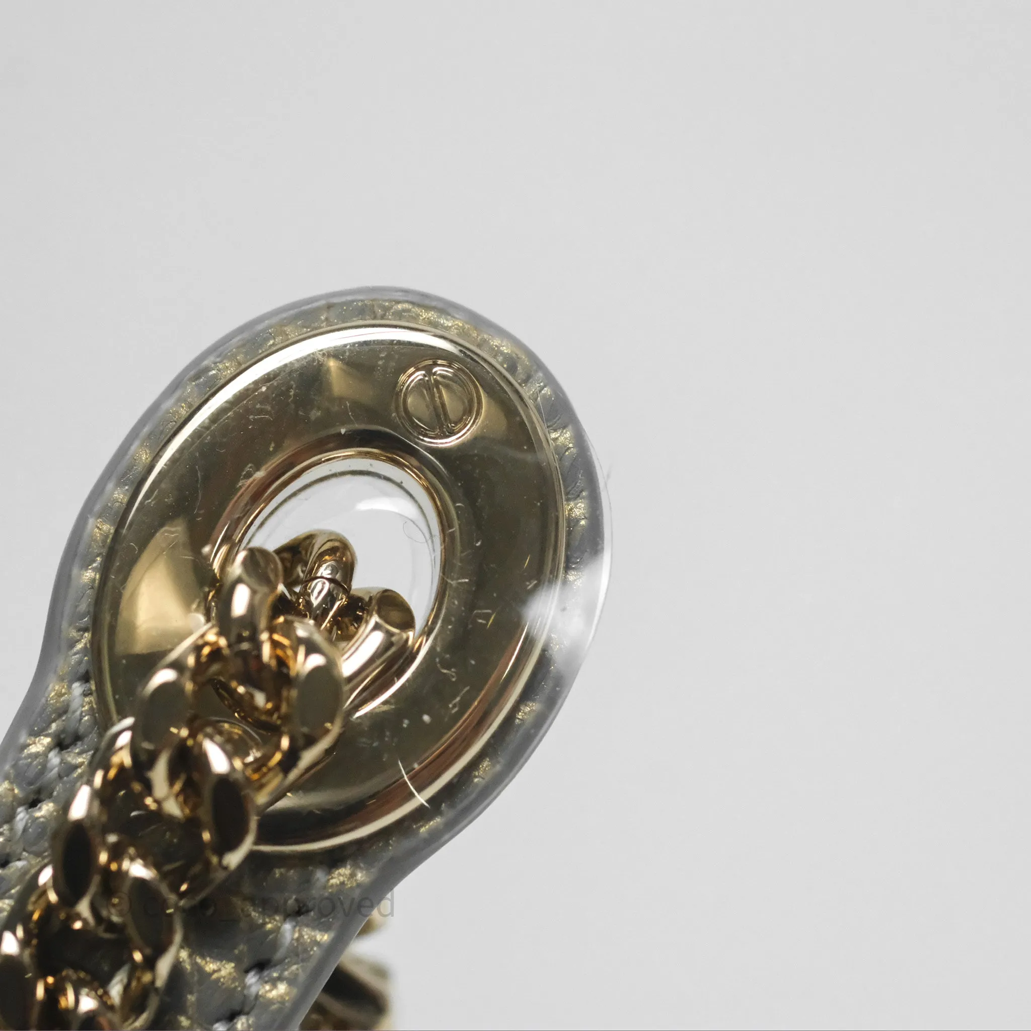 Dior Mini Lady Dior Ombre Grey White Lizard Gold Hardware