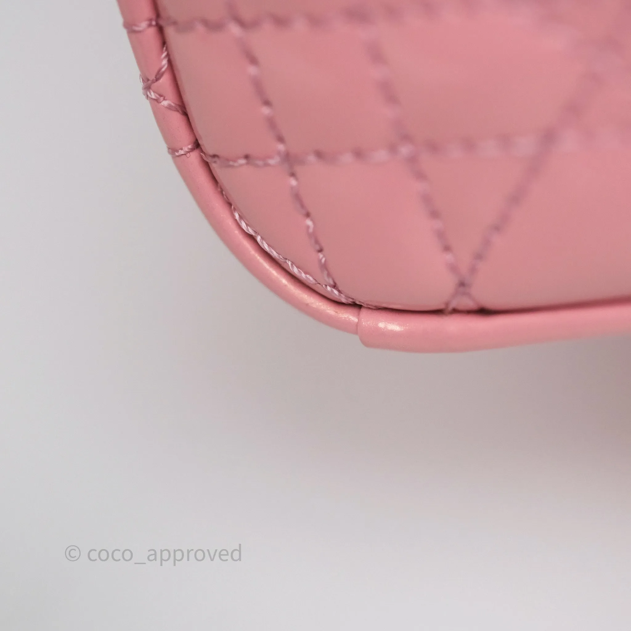 Dior Mini Lady Dior Pink Pearlescent Patent Cannage Gold Hardware