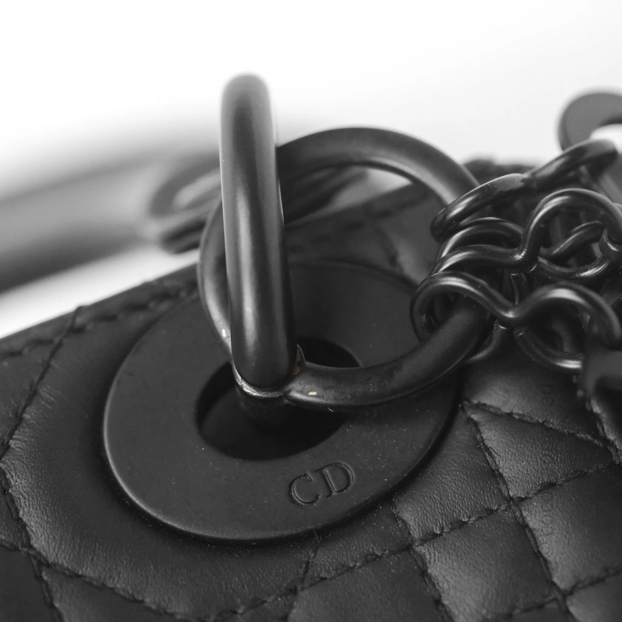 Dior Mini Lady Dior Ultra Matte Black Cannage Calfskin