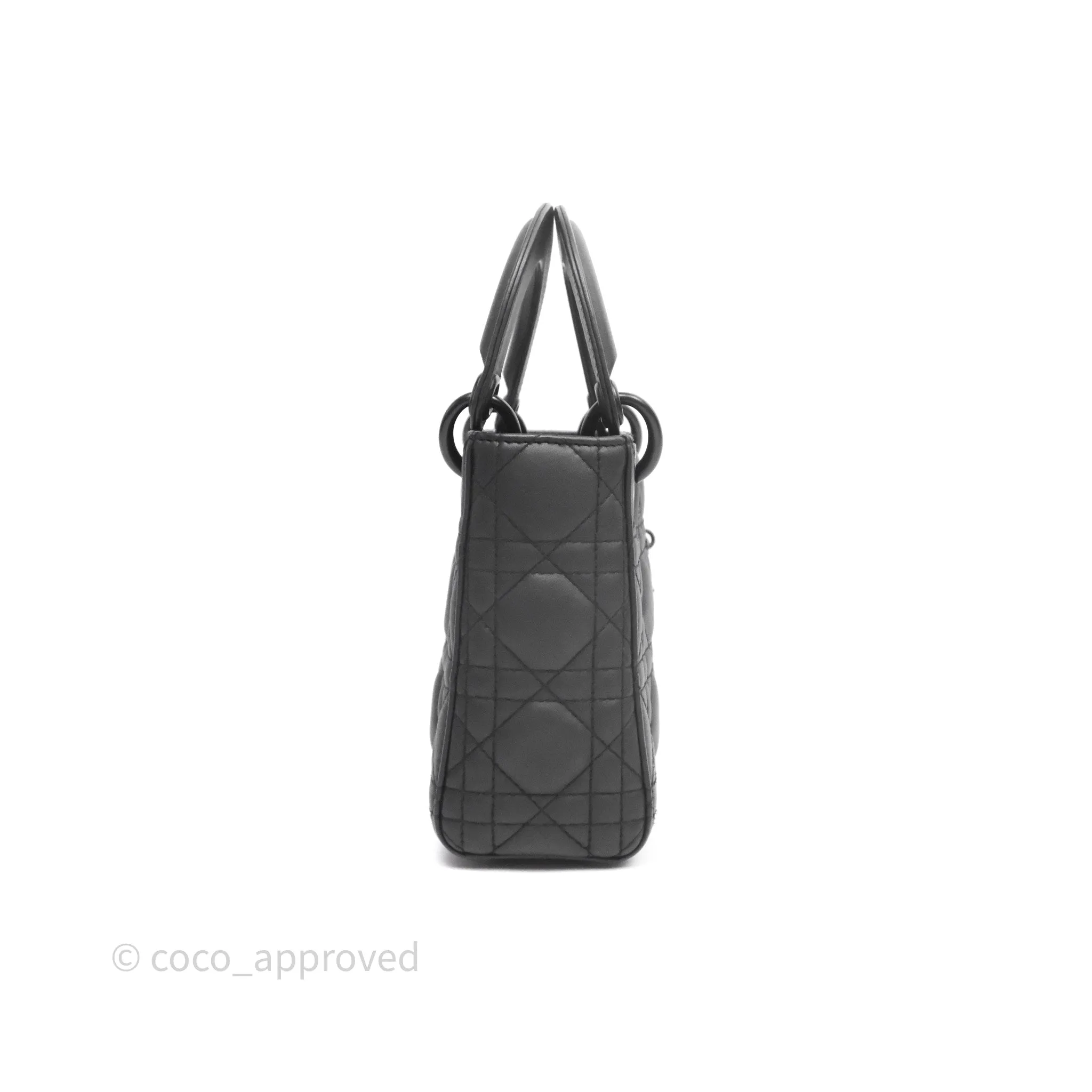 Dior Mini Lady Dior Ultra Matte Black Cannage Calfskin