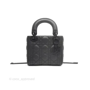 Dior Mini Lady Dior Ultra Matte Black Cannage Calfskin