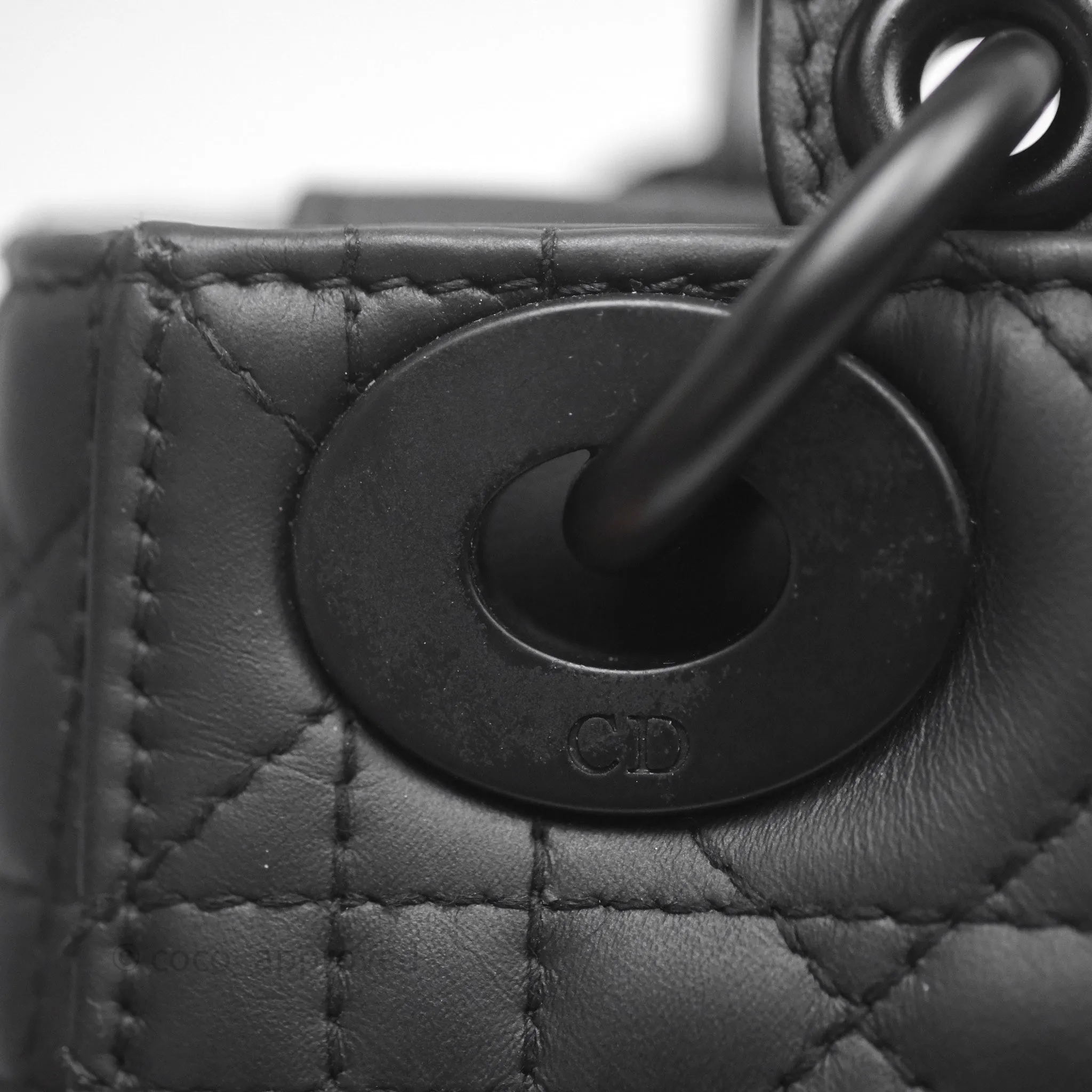 Dior Mini Lady Dior Ultra Matte Black Cannage Calfskin