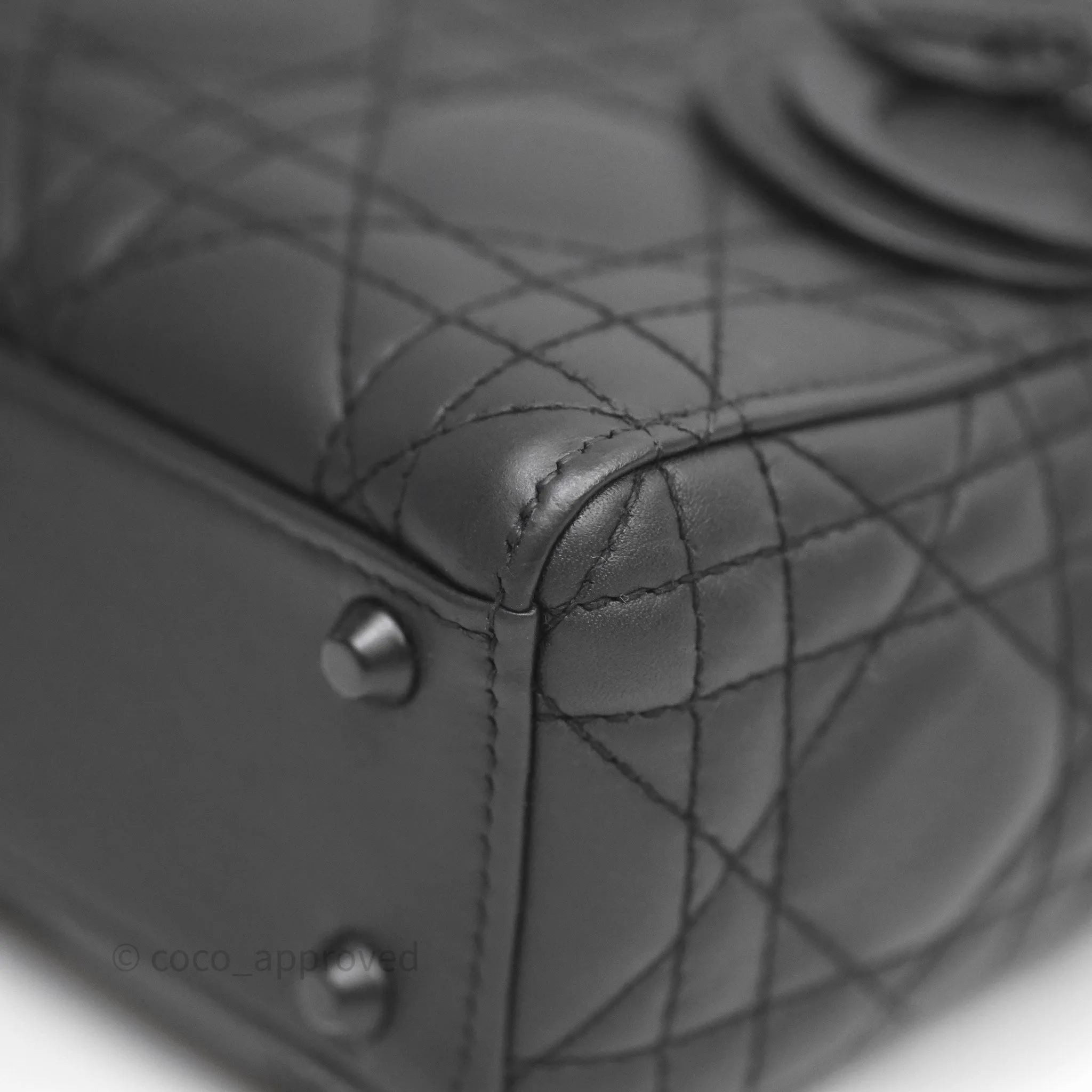 Dior Mini Lady Dior Ultra Matte Black Cannage Calfskin