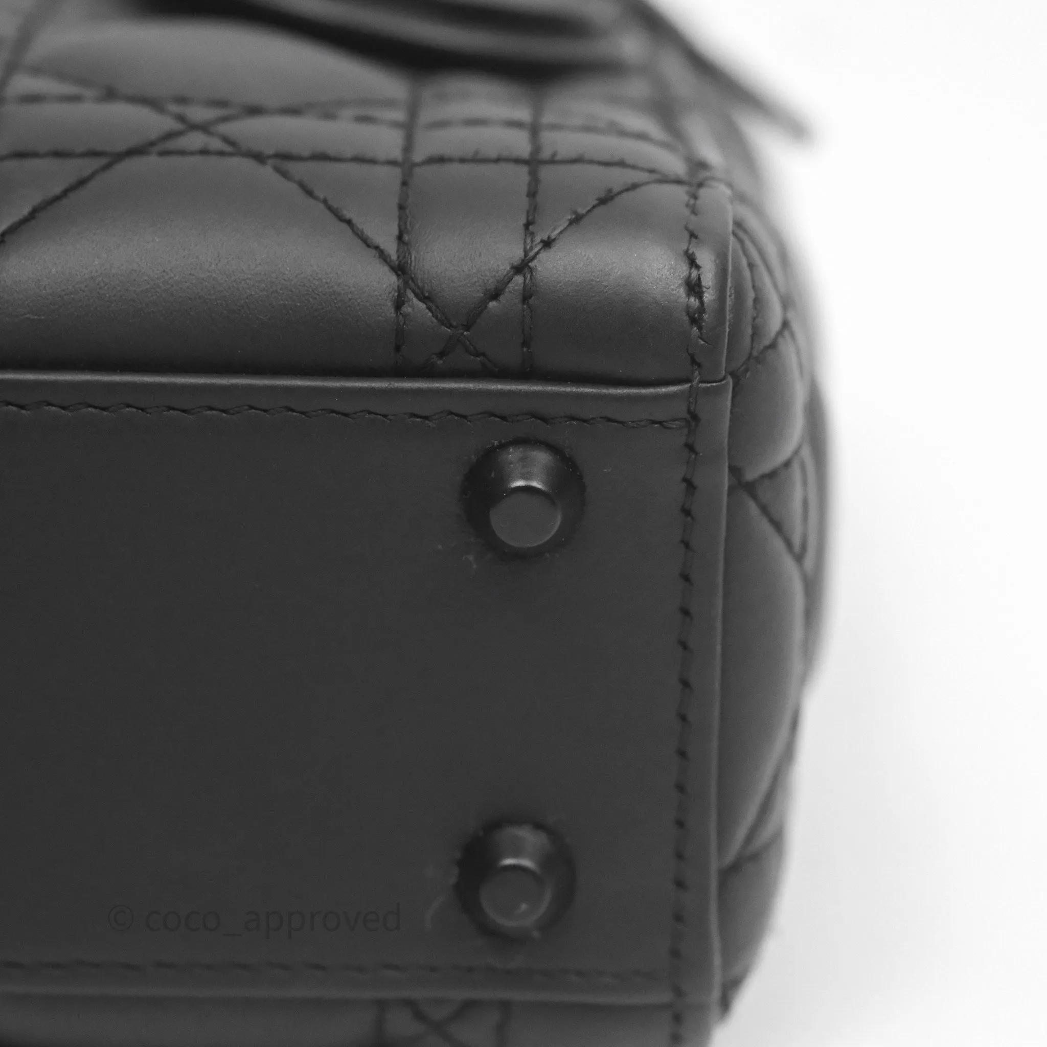 Dior Mini Lady Dior Ultra Matte Black Cannage Calfskin