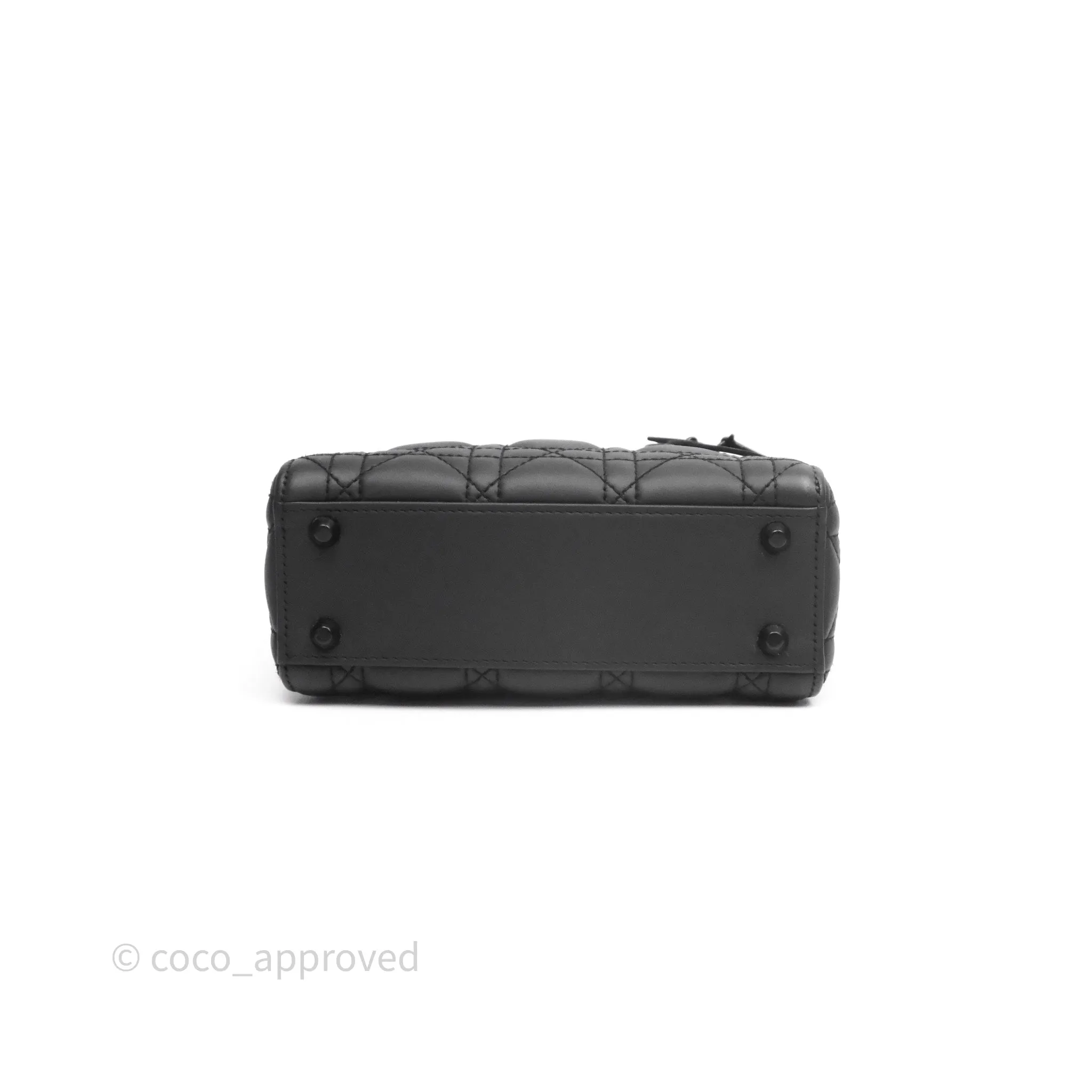 Dior Mini Lady Dior Ultra Matte Black Cannage Calfskin