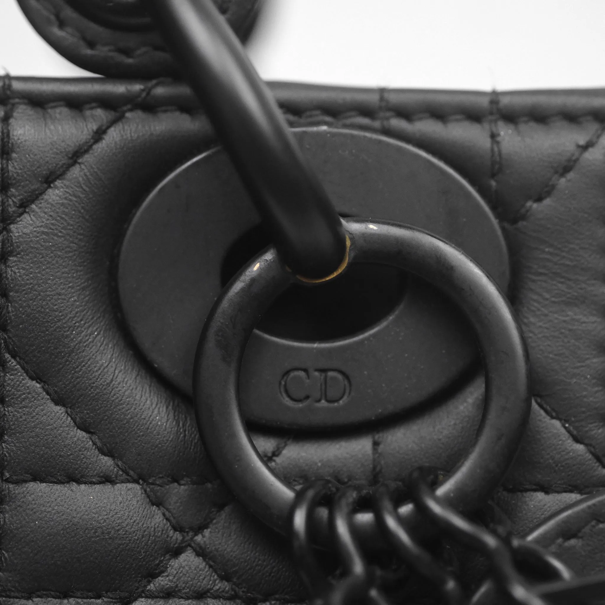 Dior Mini Lady Dior Ultra Matte Black Cannage Calfskin
