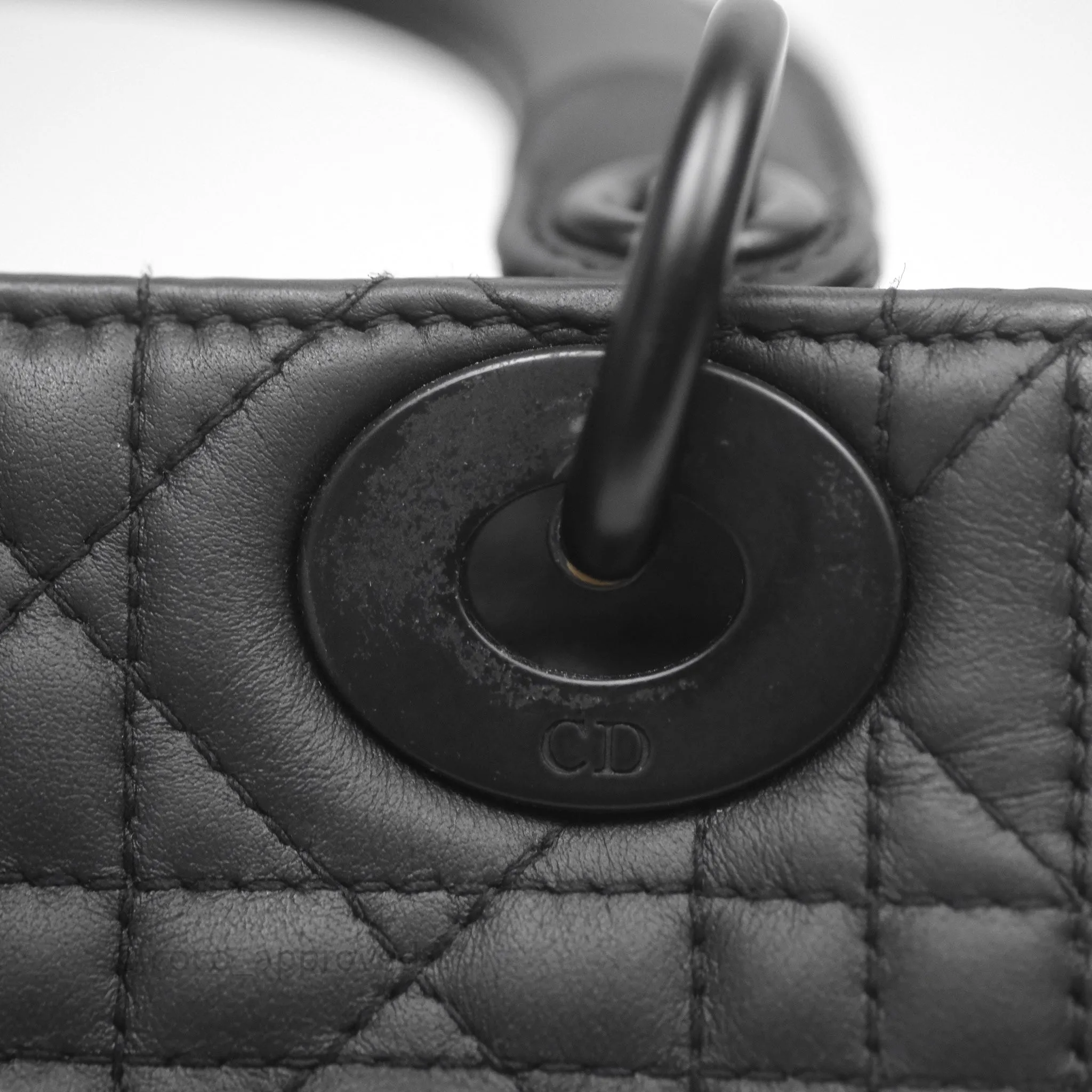 Dior Mini Lady Dior Ultra Matte Black Cannage Calfskin