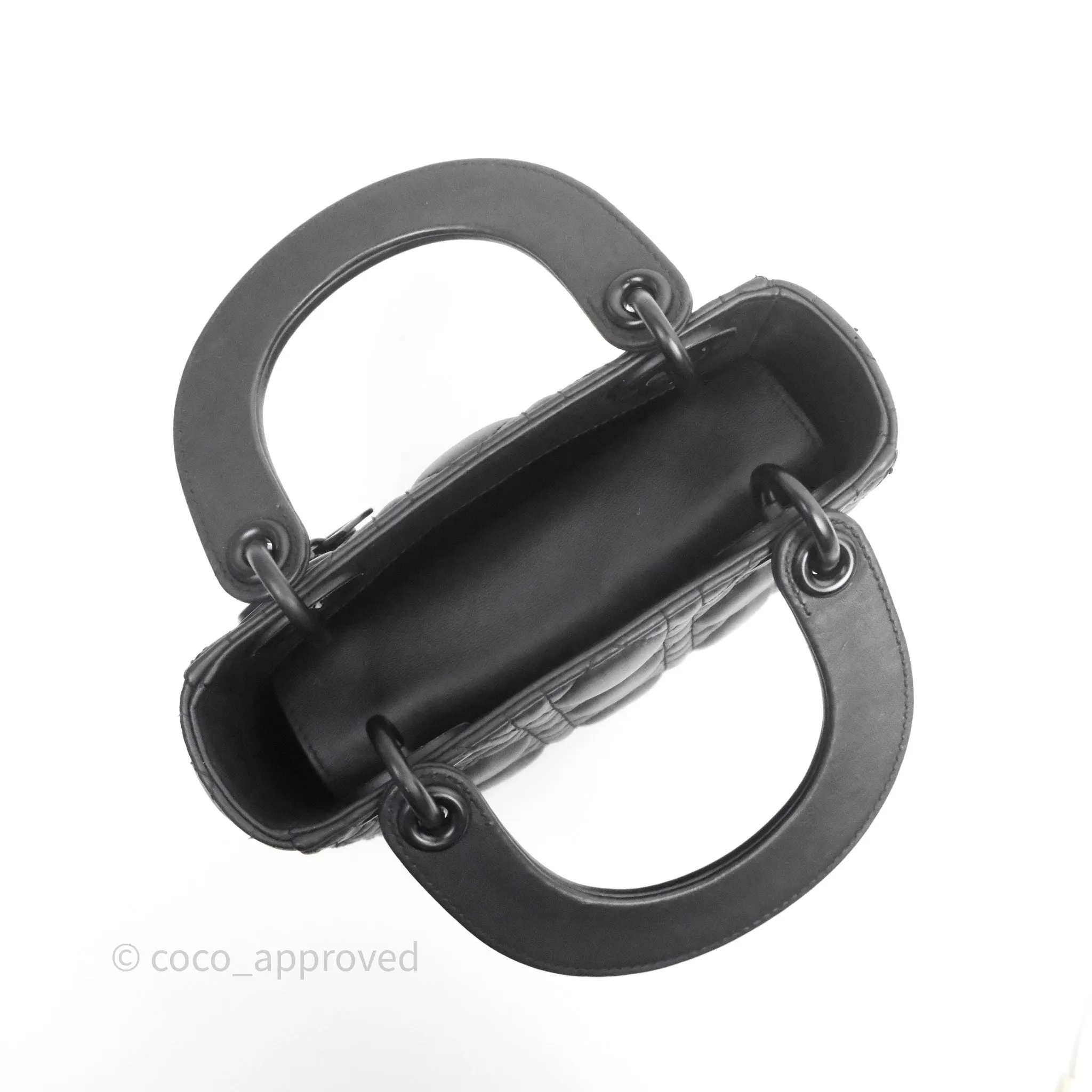 Dior Mini Lady Dior Ultra Matte Black Cannage Calfskin