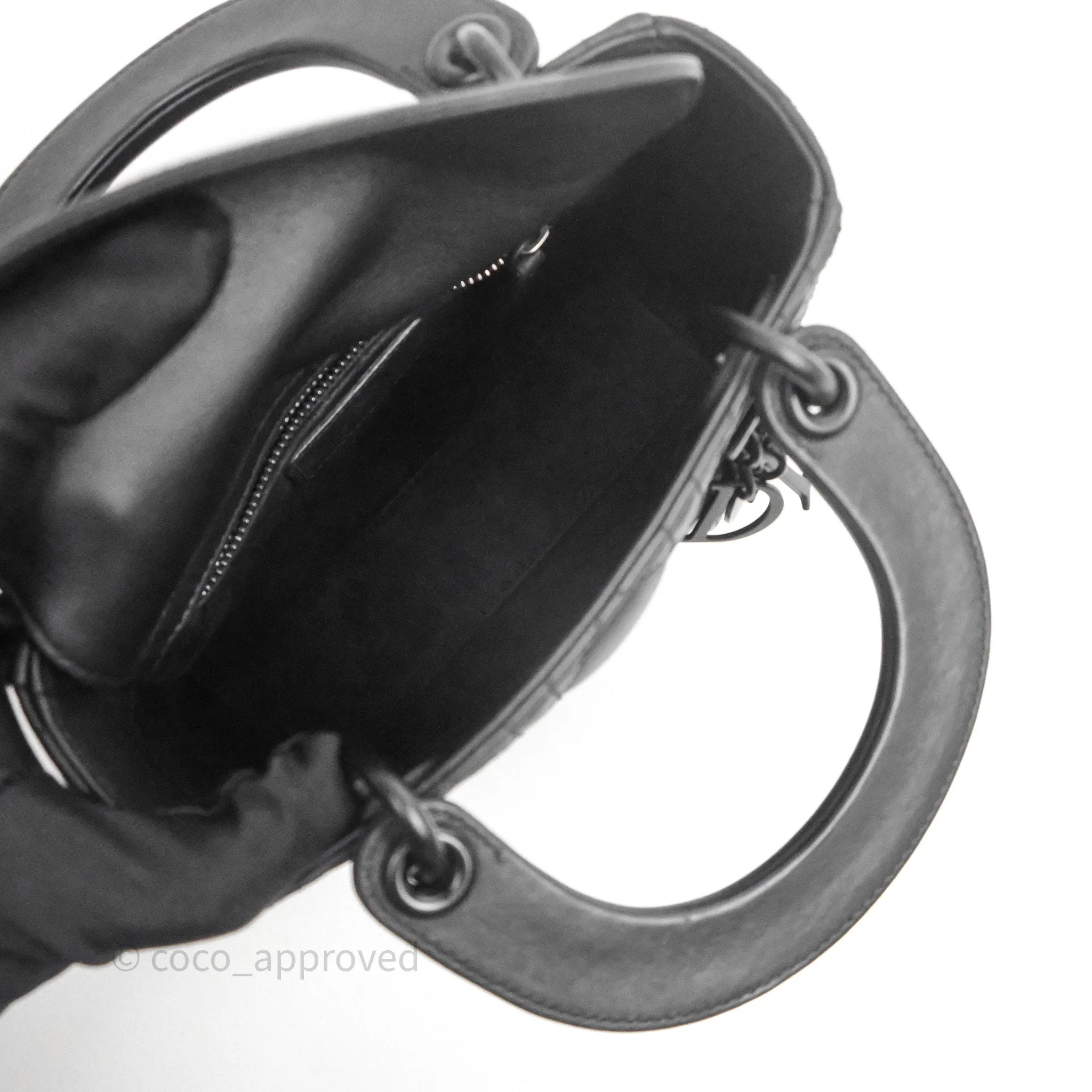 Dior Mini Lady Dior Ultra Matte Black Cannage Calfskin