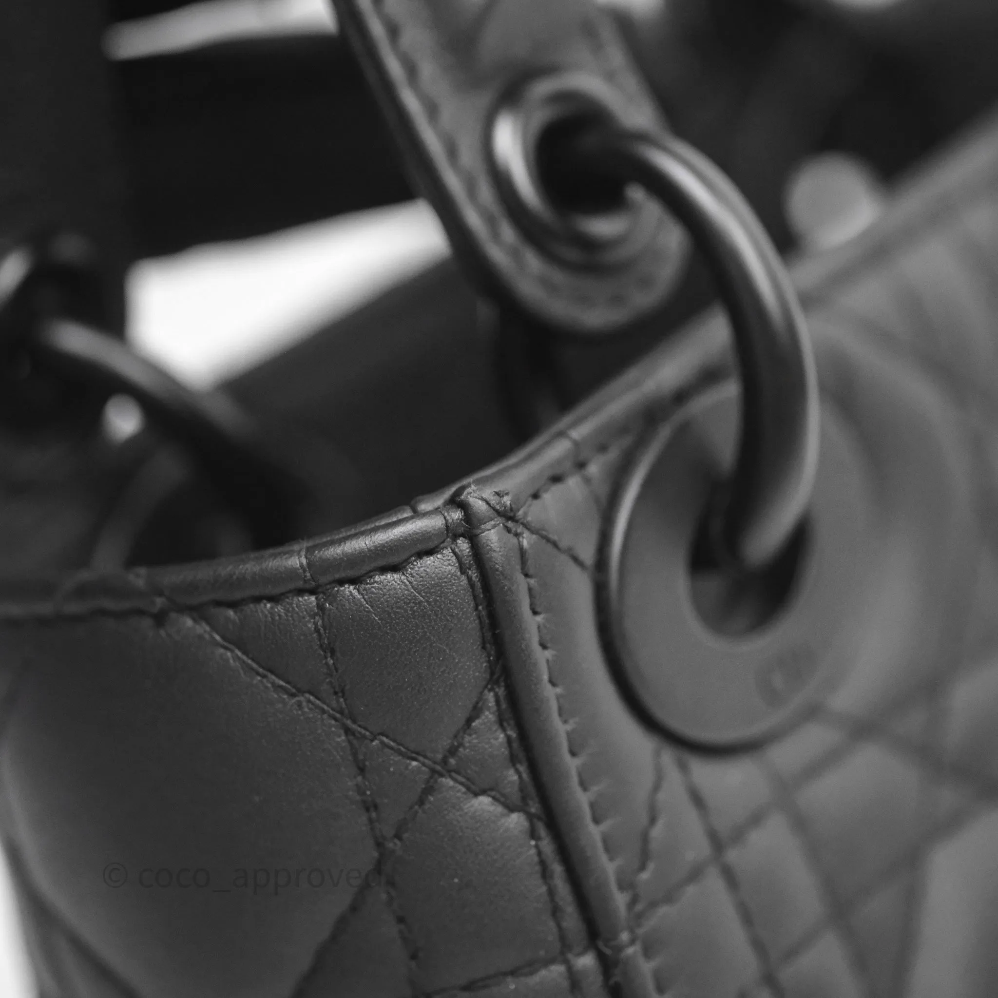 Dior Mini Lady Dior Ultra Matte Black Cannage Calfskin