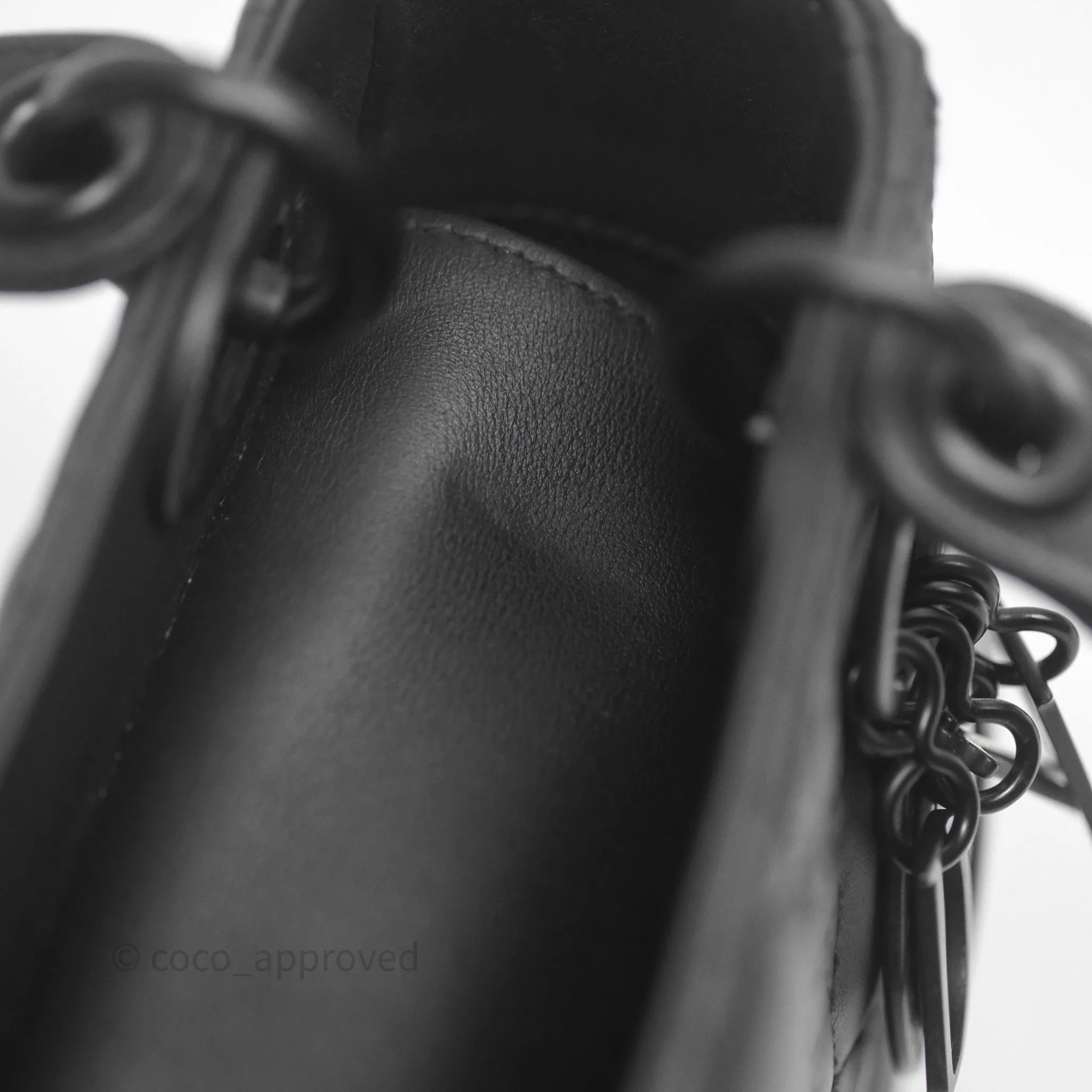 Dior Mini Lady Dior Ultra Matte Black Cannage Calfskin