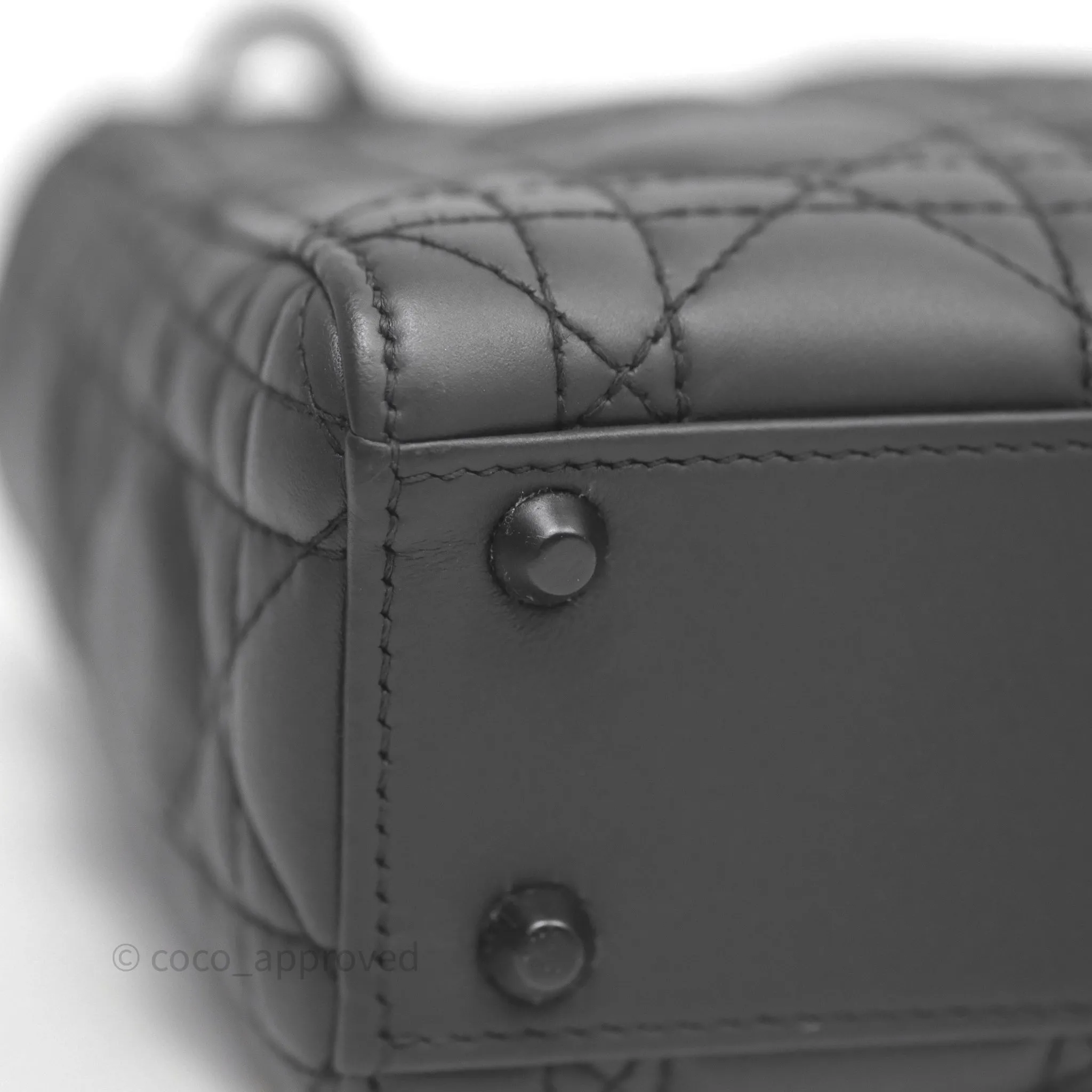 Dior Mini Lady Dior Ultra Matte Black Cannage Calfskin