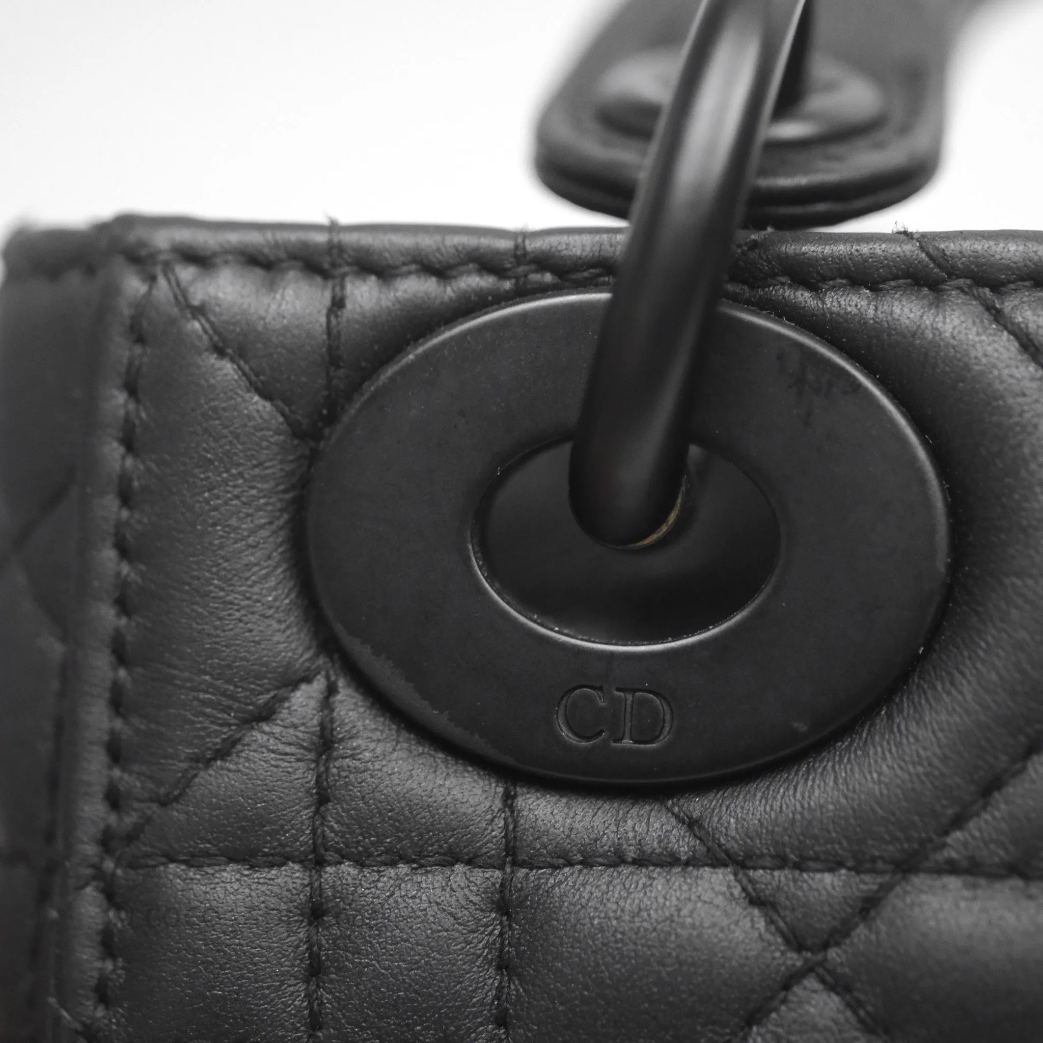 Dior Mini Lady Dior Ultra Matte Black Cannage Calfskin