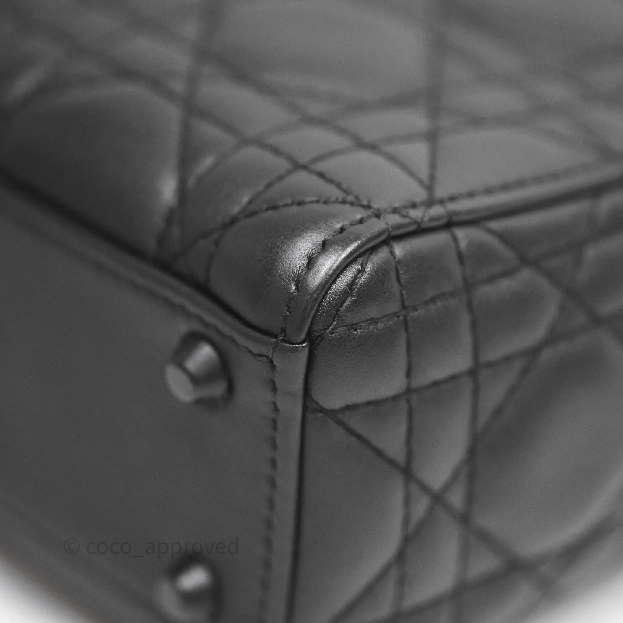 Dior Mini Lady Dior Ultra Matte Black Cannage Calfskin