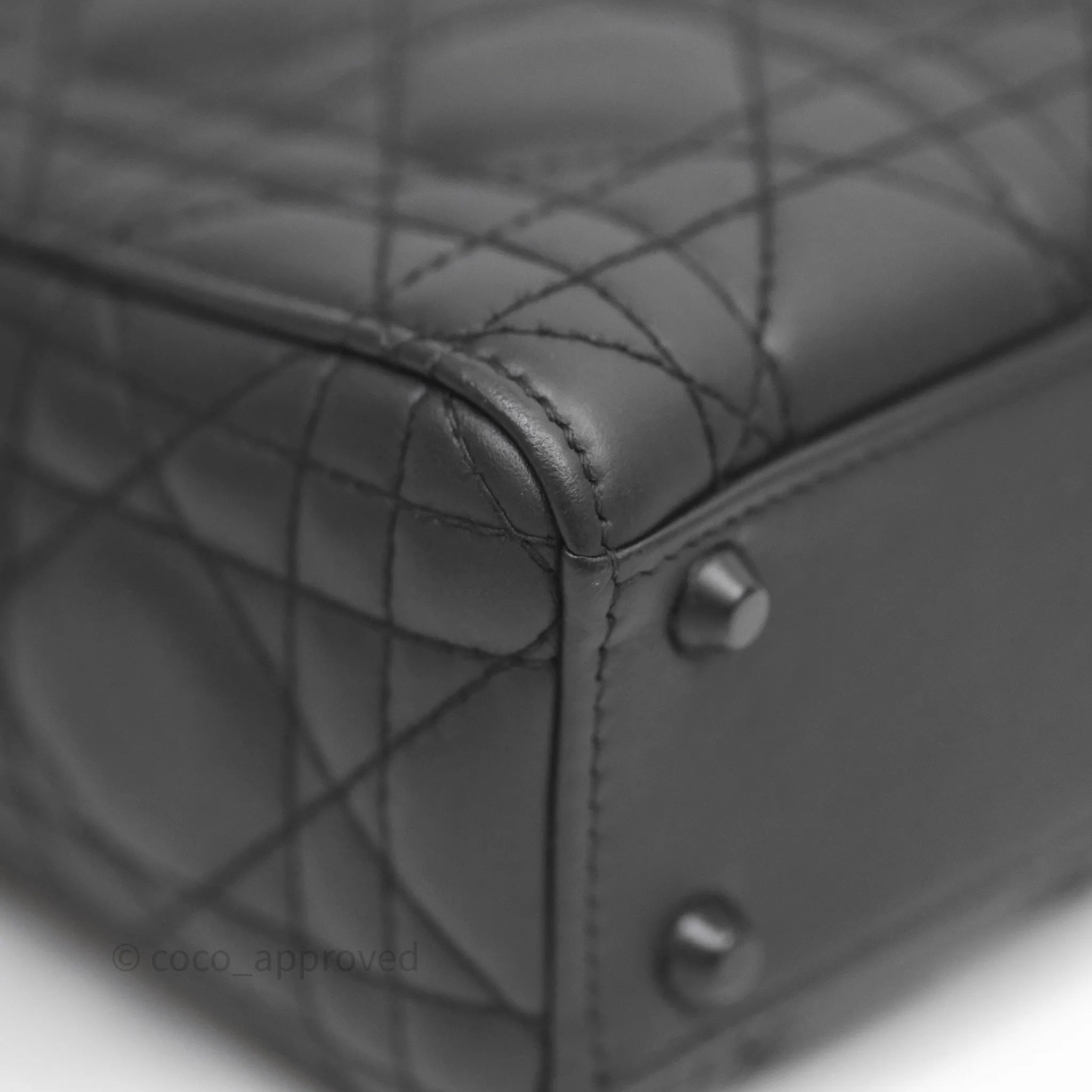 Dior Mini Lady Dior Ultra Matte Black Cannage Calfskin