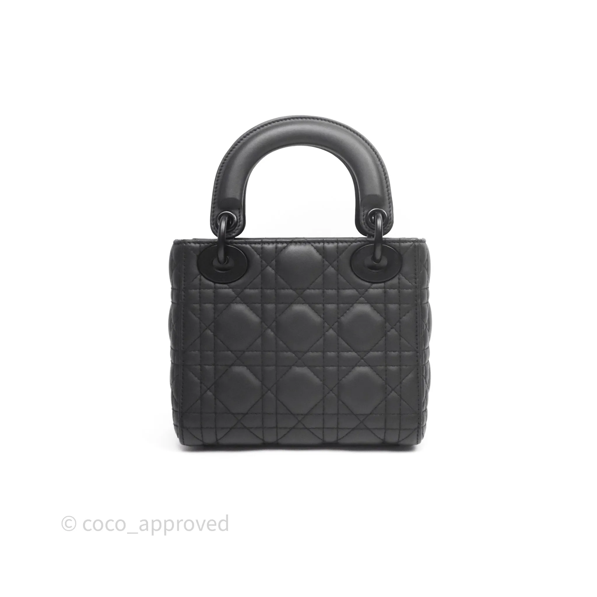 Dior Mini Lady Dior Ultra Matte Black Cannage Calfskin