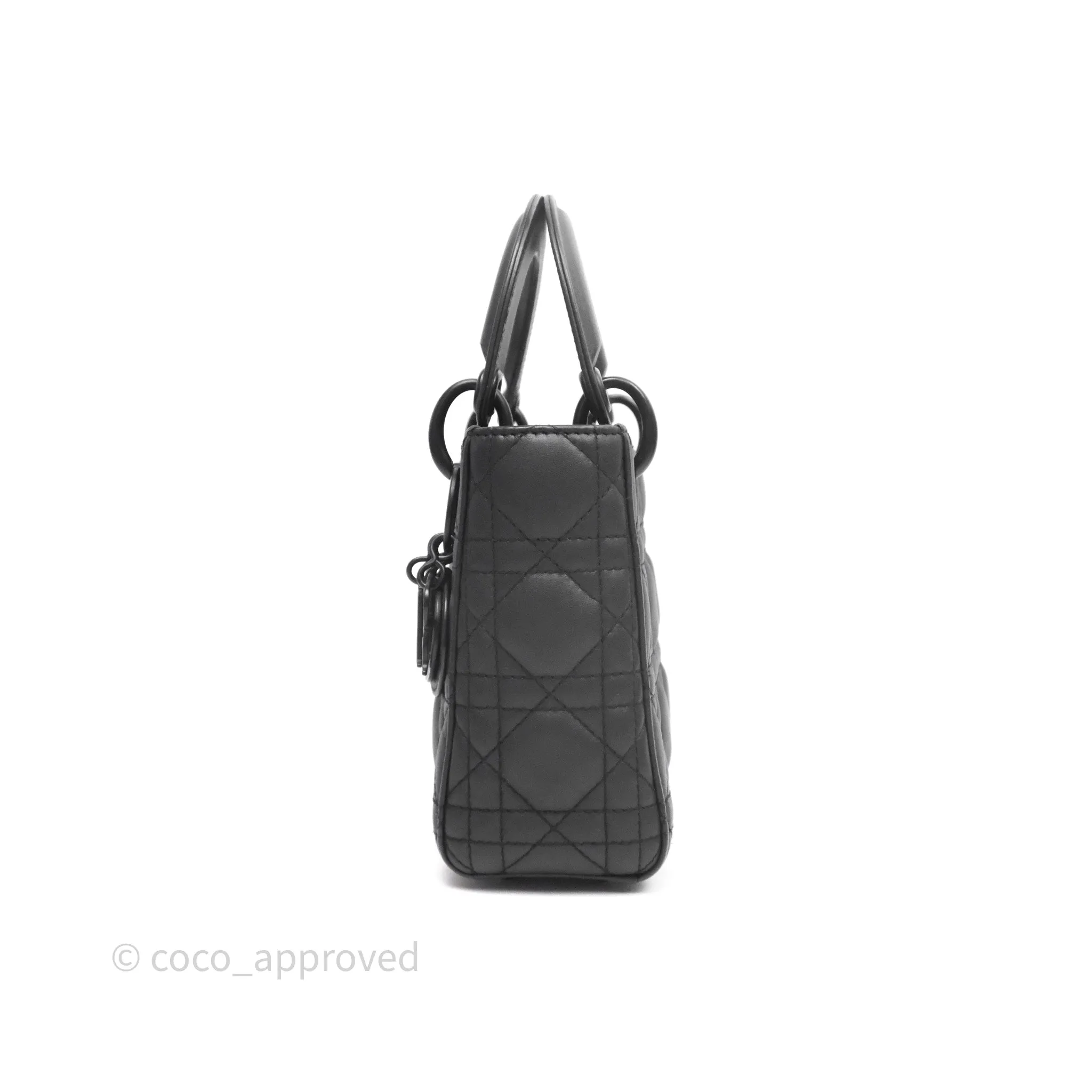 Dior Mini Lady Dior Ultra Matte Black Cannage Calfskin