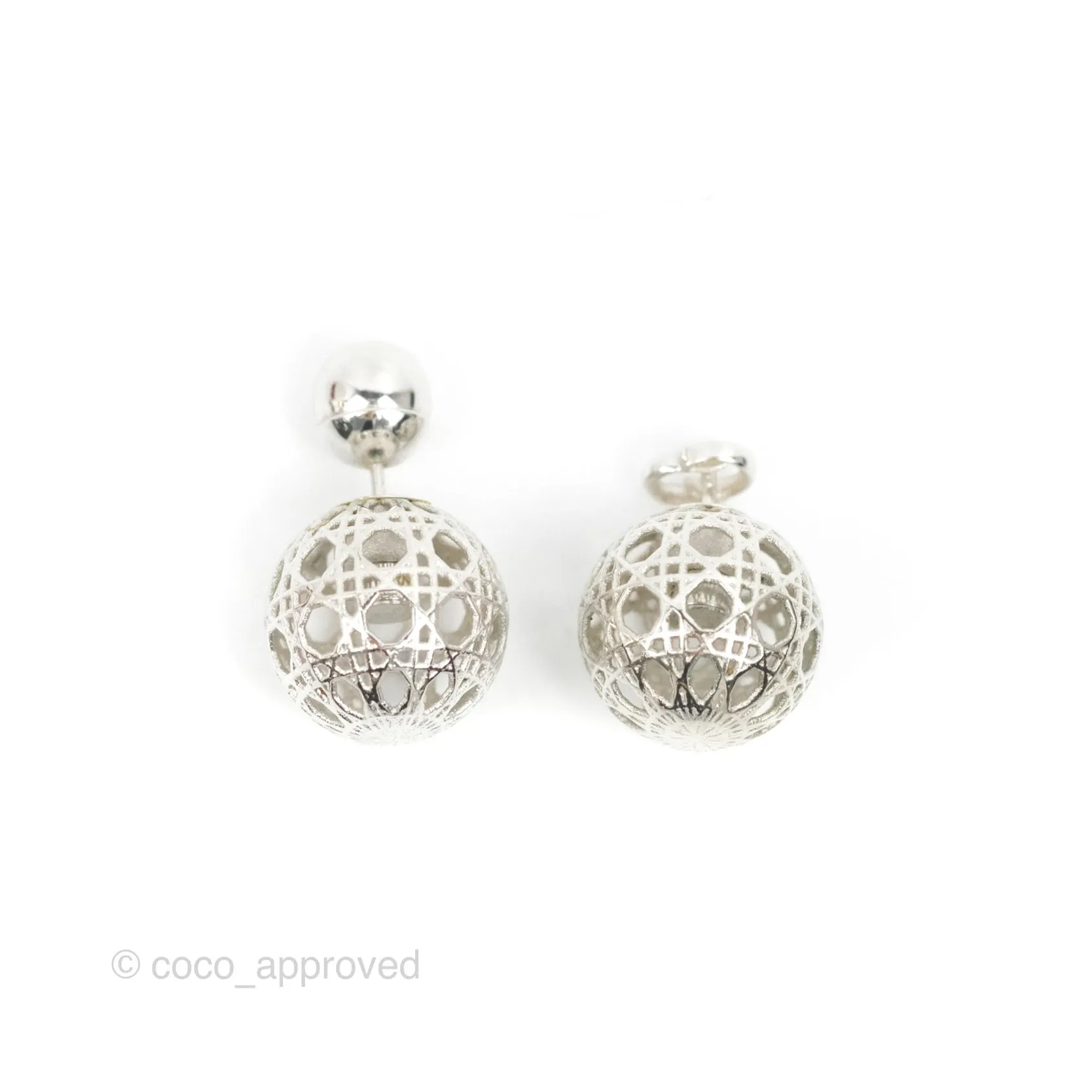 Dior Mise en Dior Tribal Earrings Silver Tone