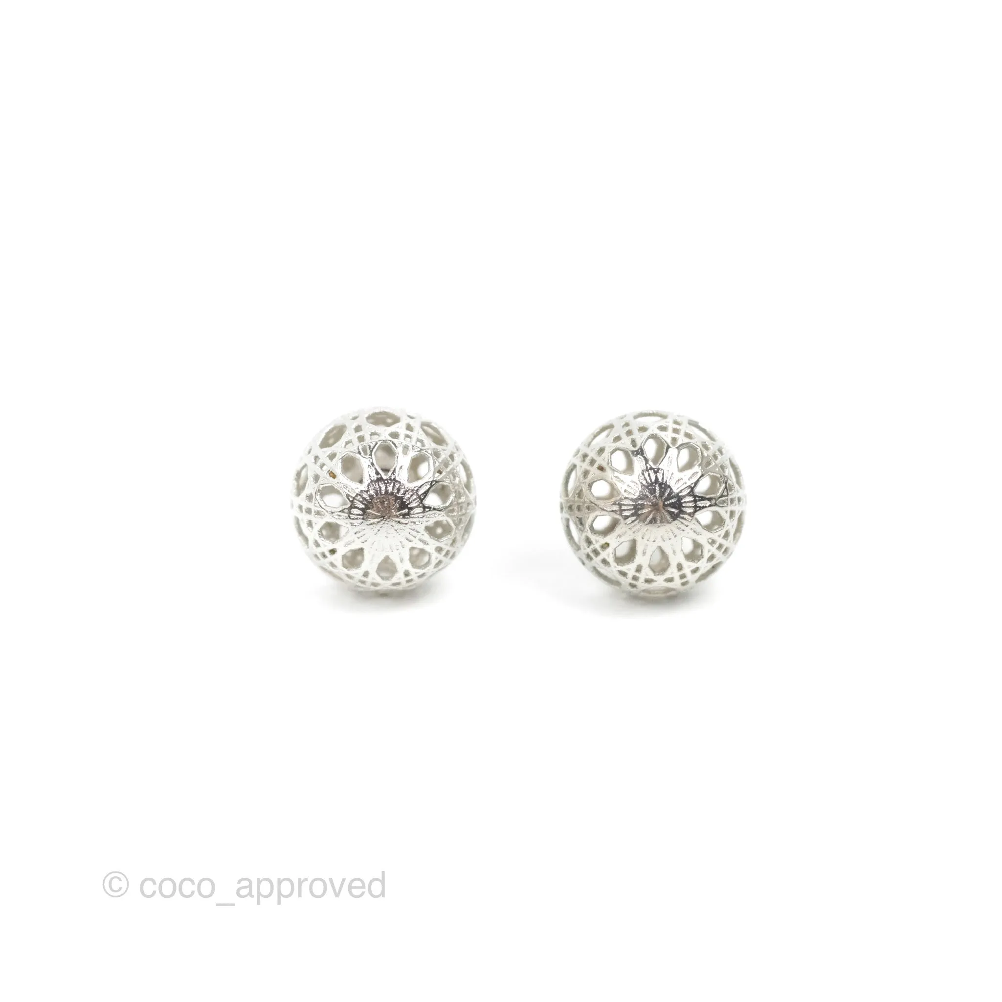 Dior Mise en Dior Tribal Earrings Silver Tone