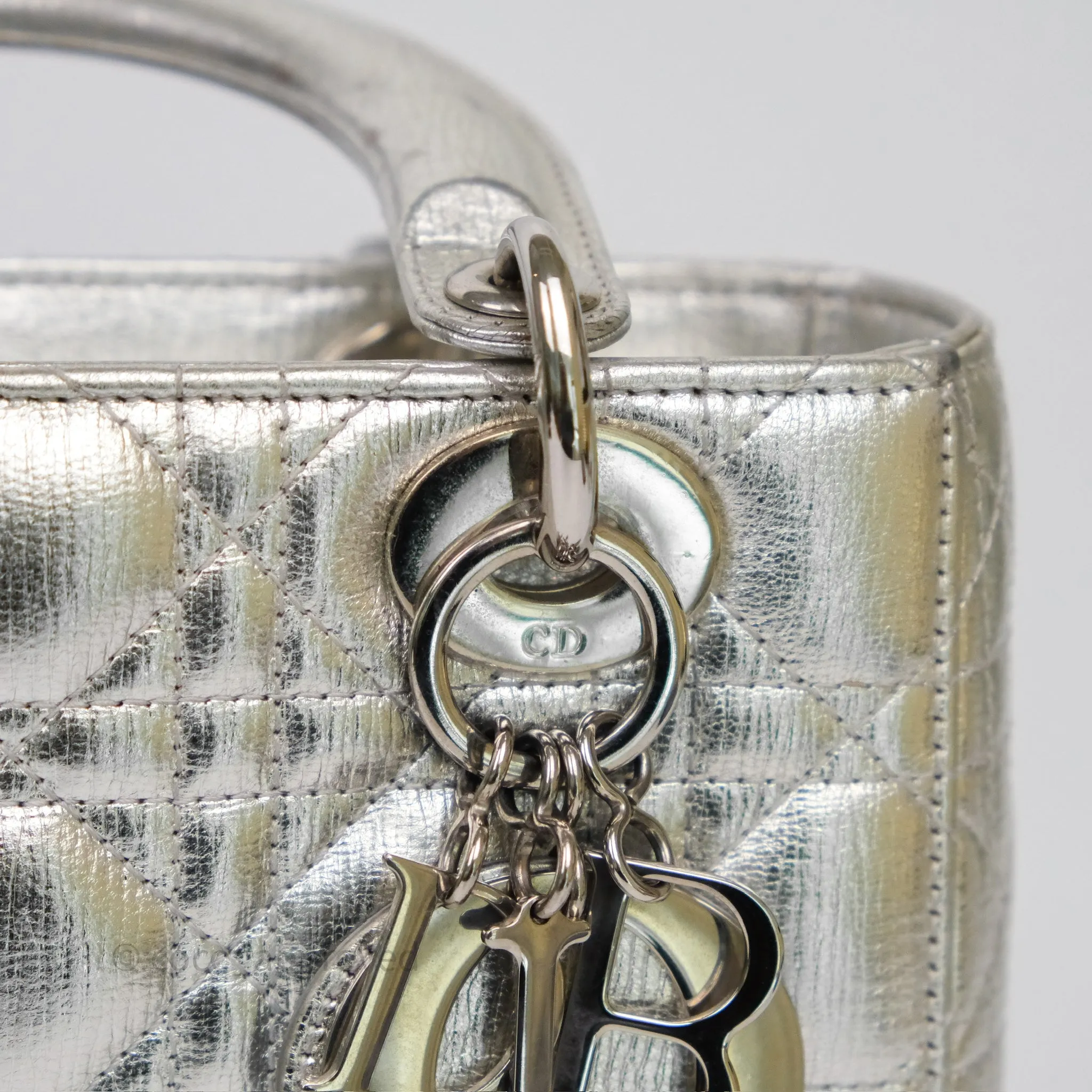 Dior My ABCDior Lady Dior Metallic Silver Cannage
